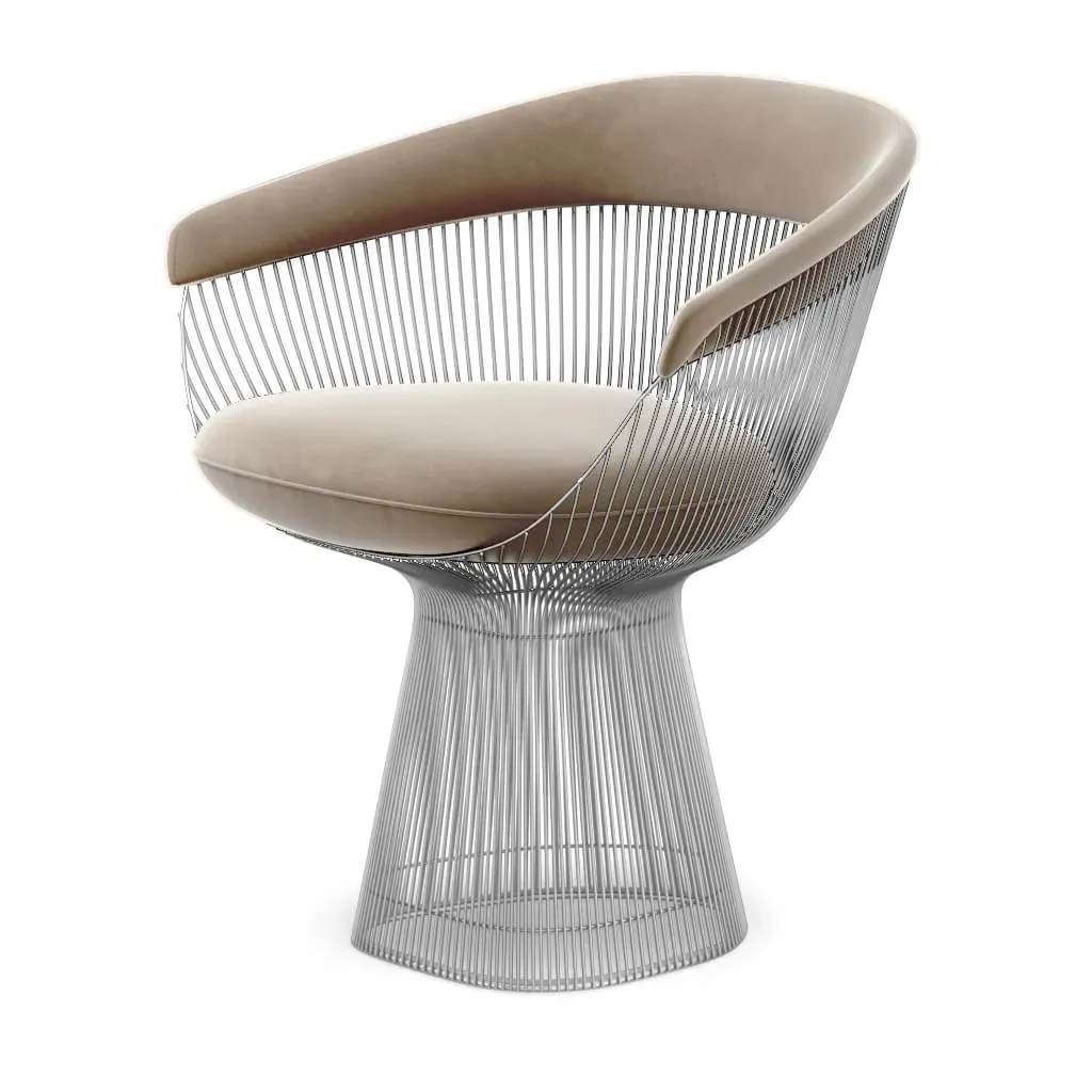 Platner Armchair - Chrome Base, Slate Pebble Velvet product