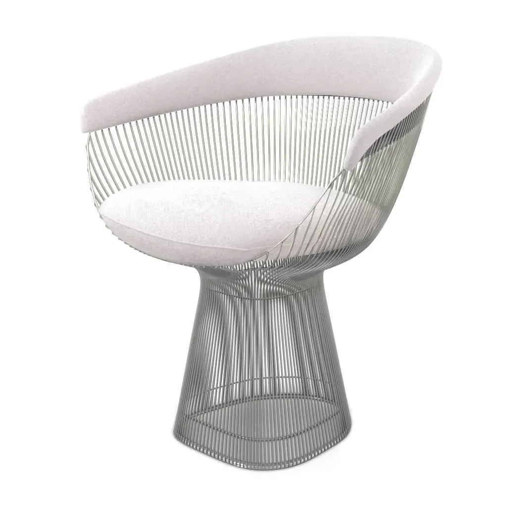 Platner Armchair - Snow White, Chrome Wire product