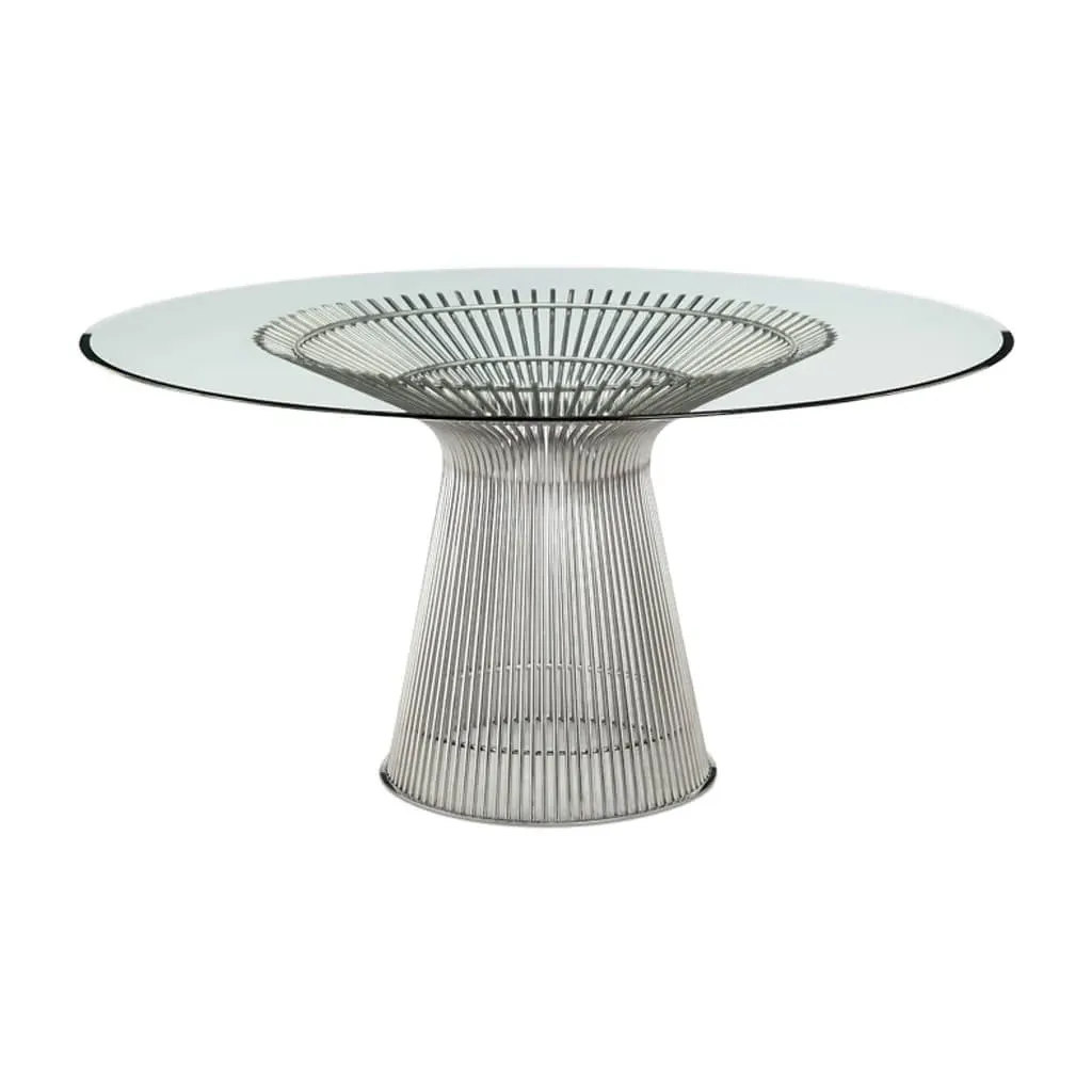 Platner Dining Table - Chrome, Tempered Glass product