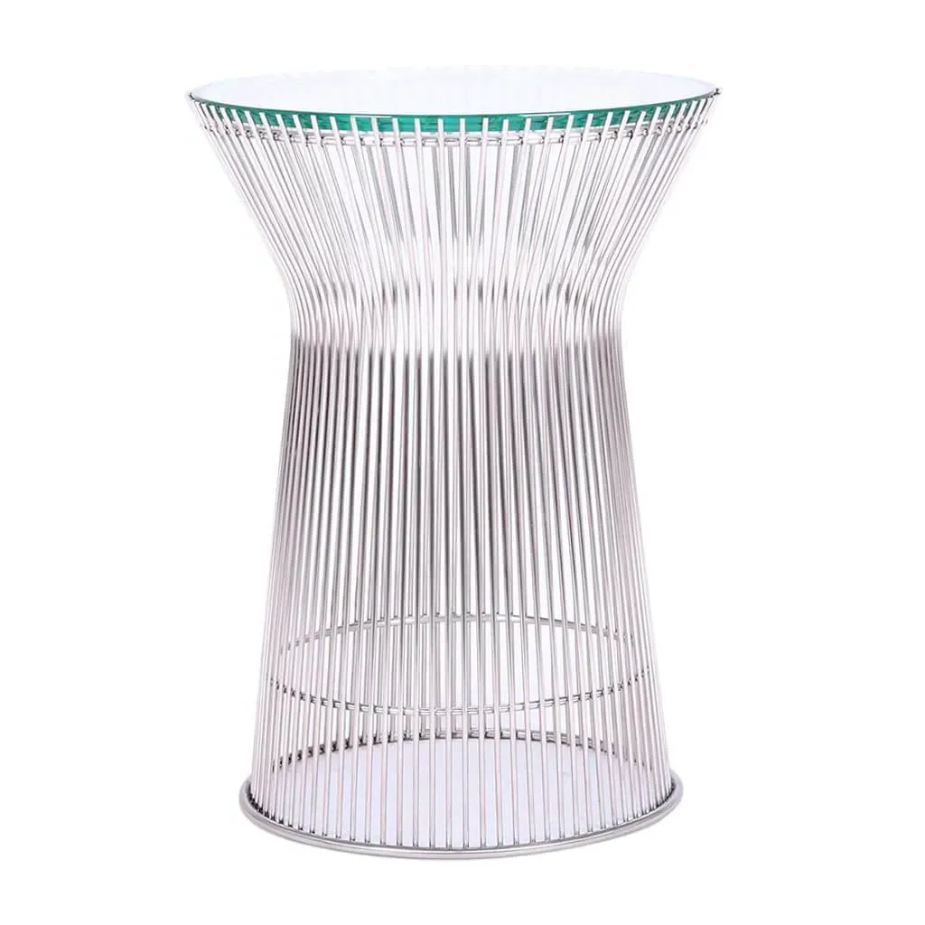 Platner Side Table - Glass Top, Chrome product