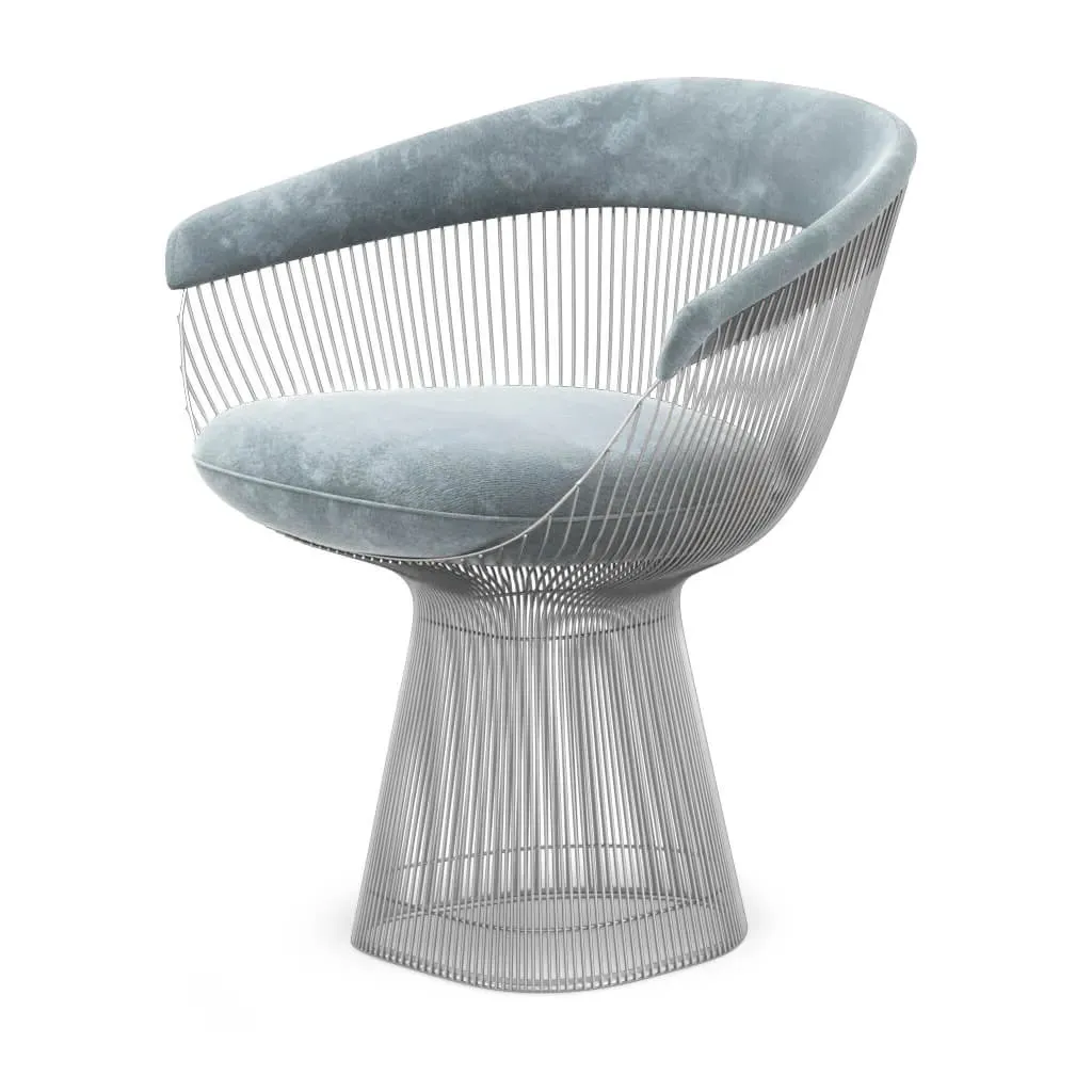 Warren Platner Armchair - Cerulean Blue, Chenille product