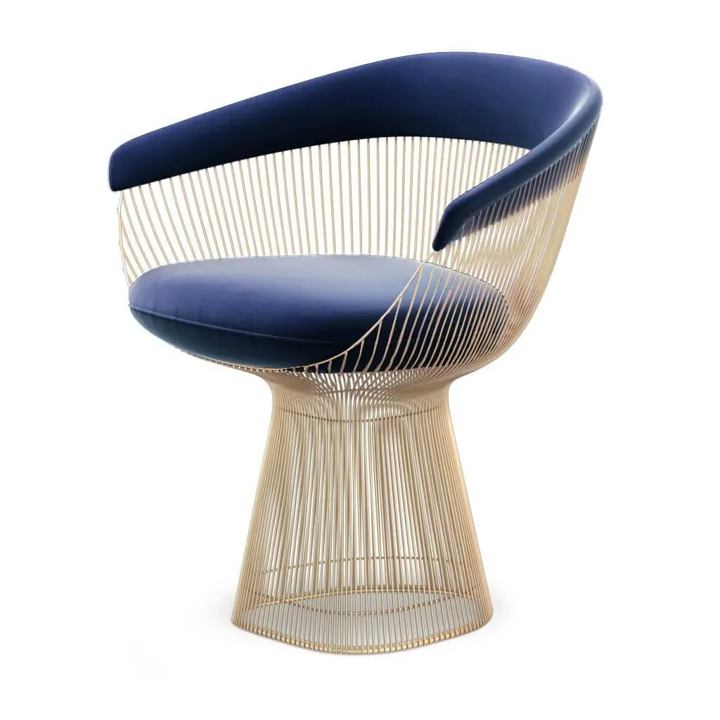 Warren Platner Armchair - Midnight Blue, Velvet product