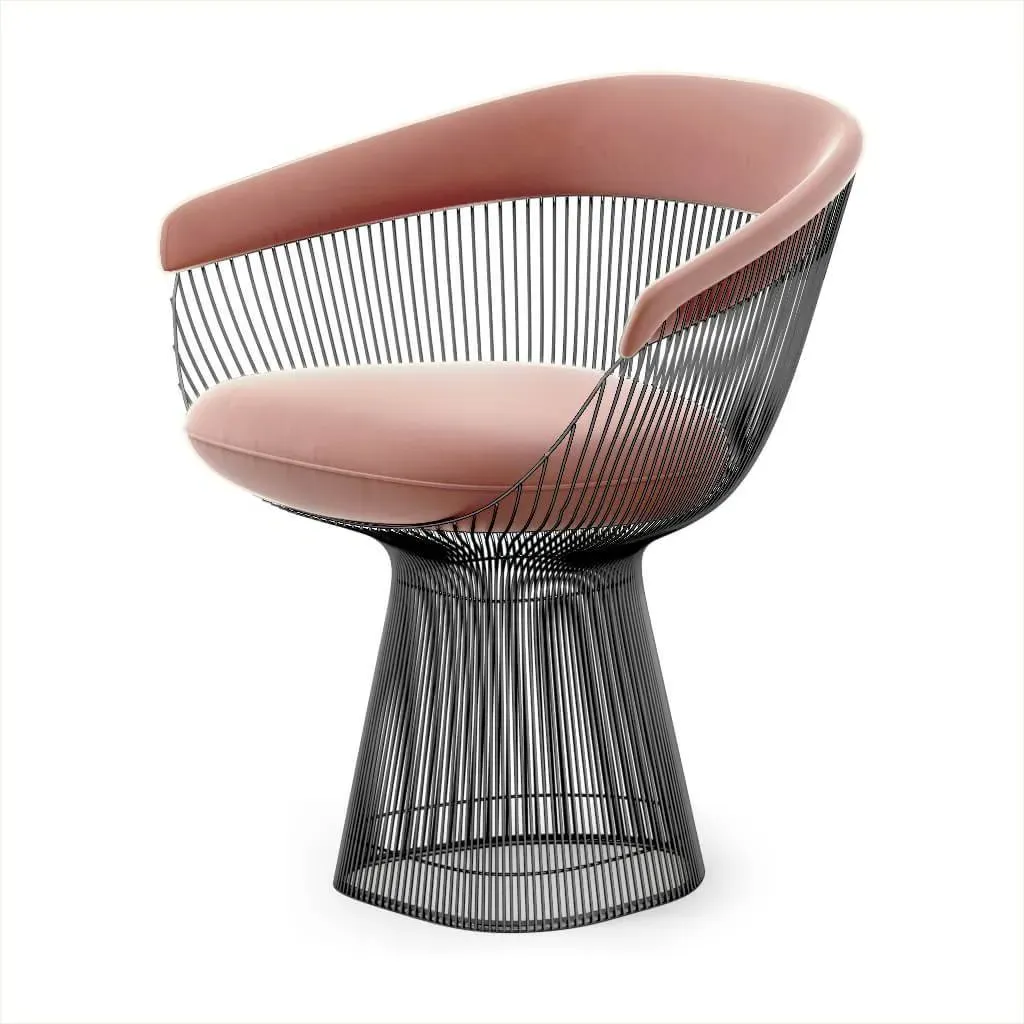 Warren Platner Armchair - Rose Mauve, Velvet product