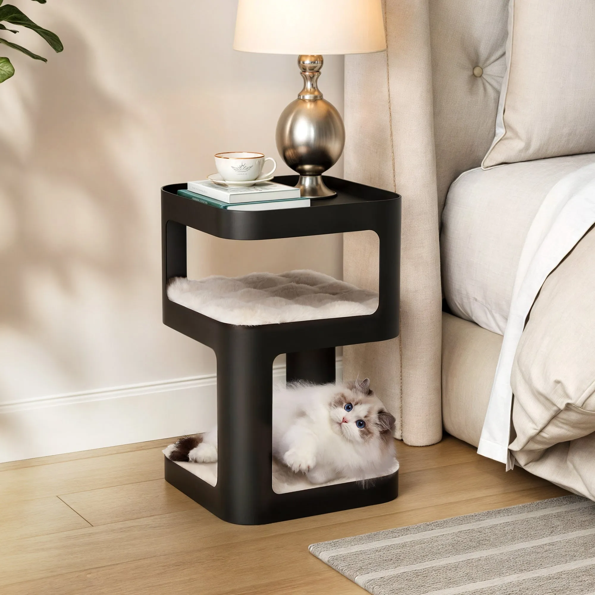 3-Tier Cat Tower Side Table - Black