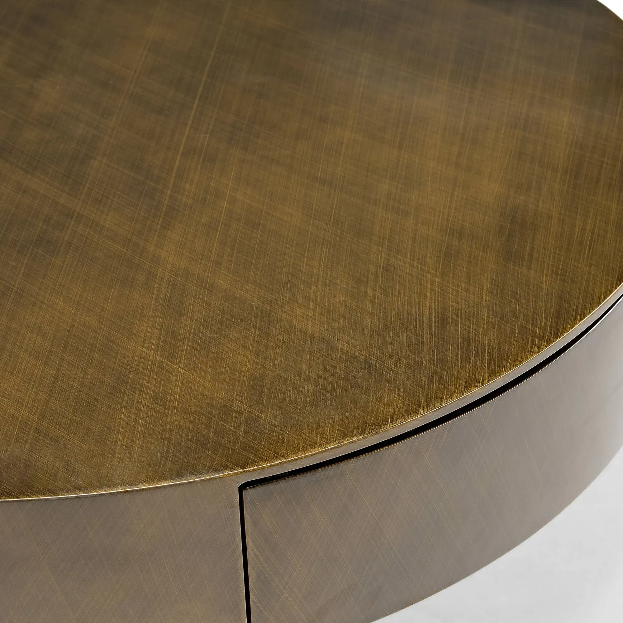 35" Coffee Table with Glass Side Table Set - Brown