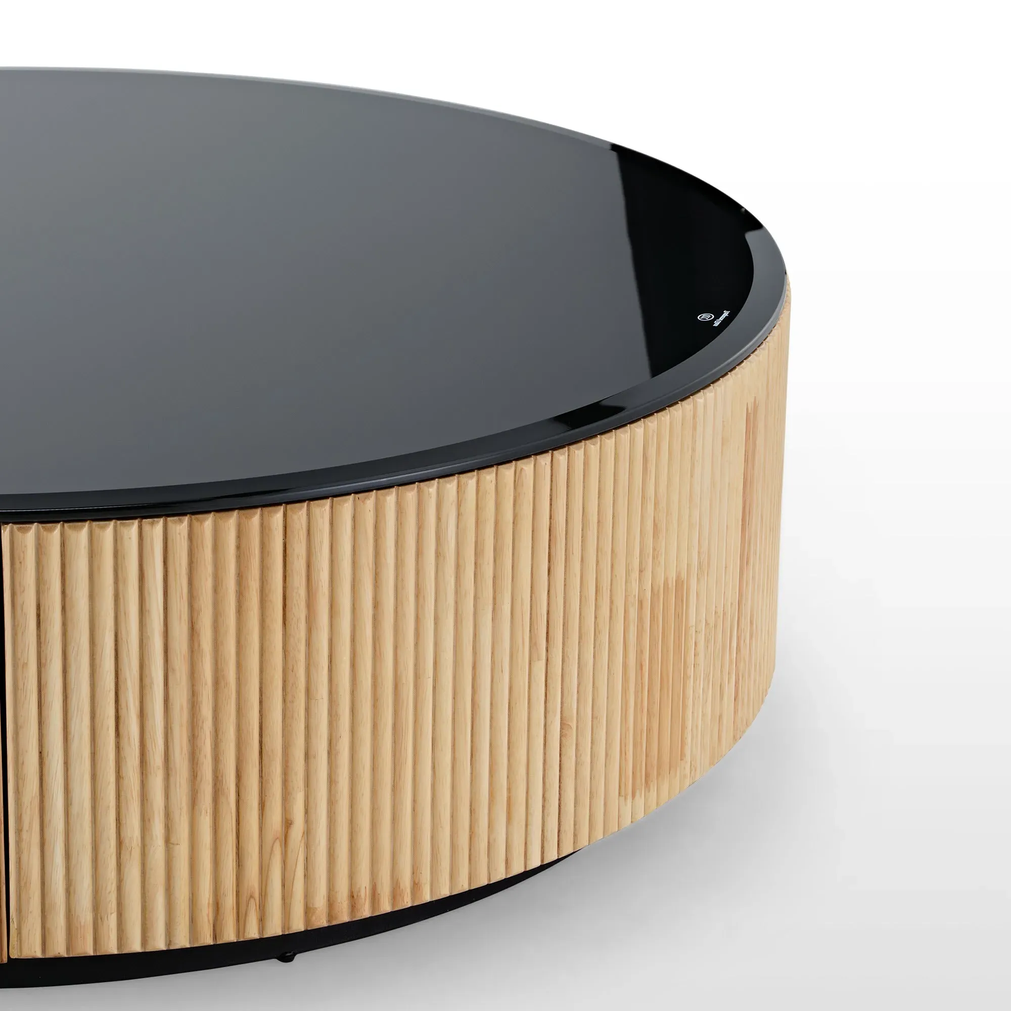 36" Round Coffee Table with Side Table Set - White, Wood