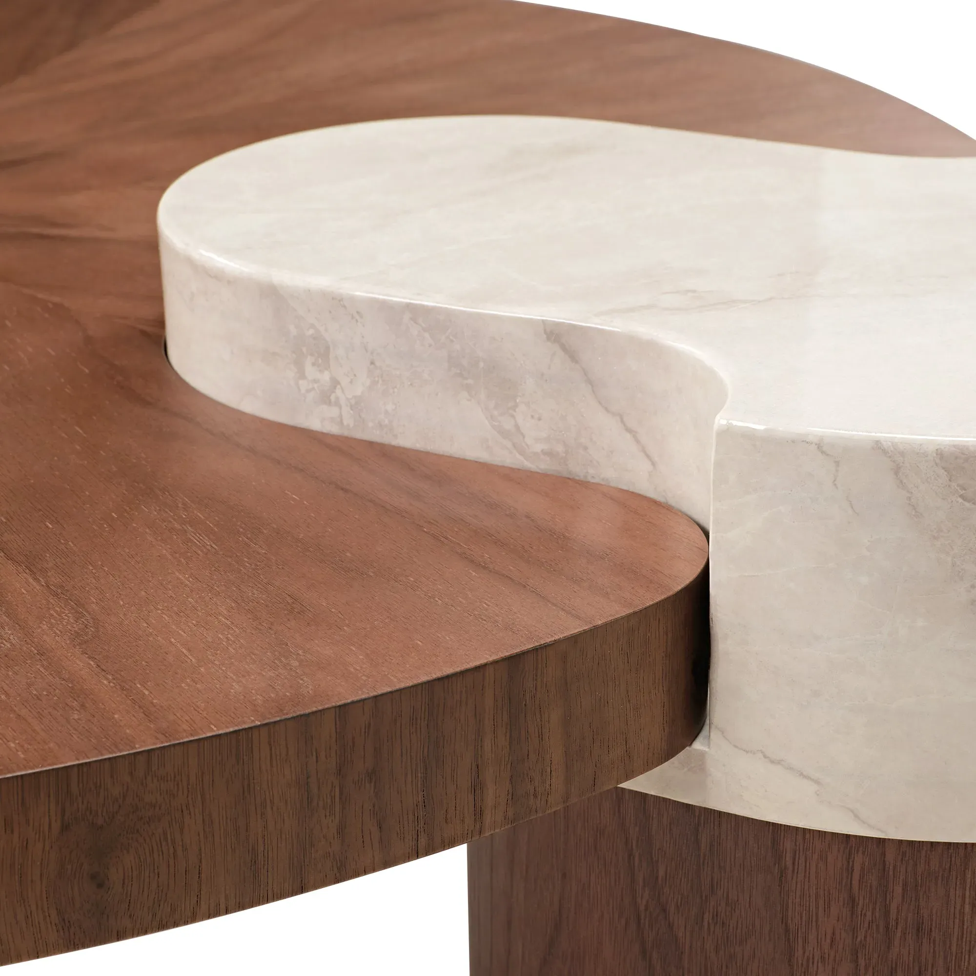 41" Irregular Round Coffee Table - Walnut