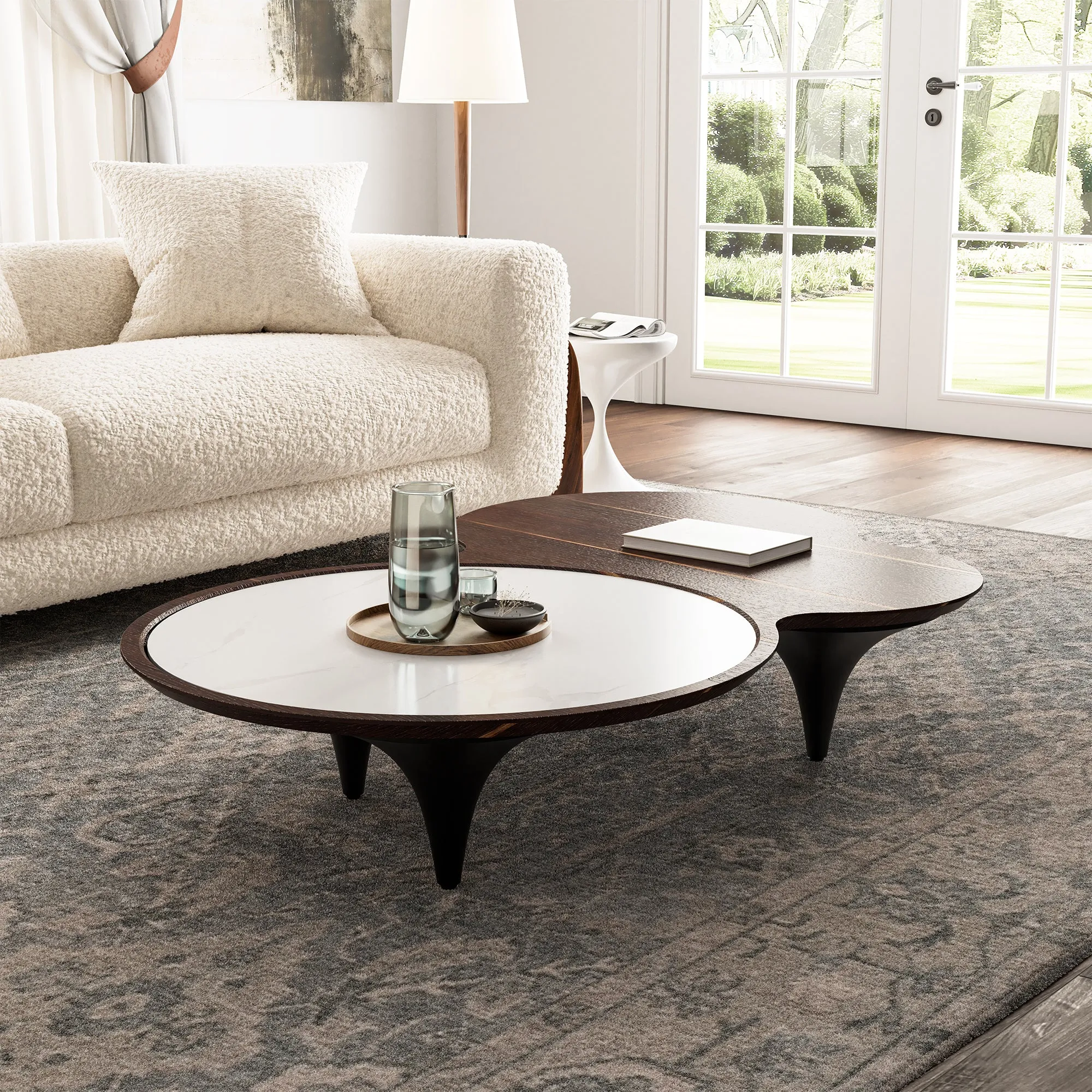 55" Irregular Coffee Table - Walnut