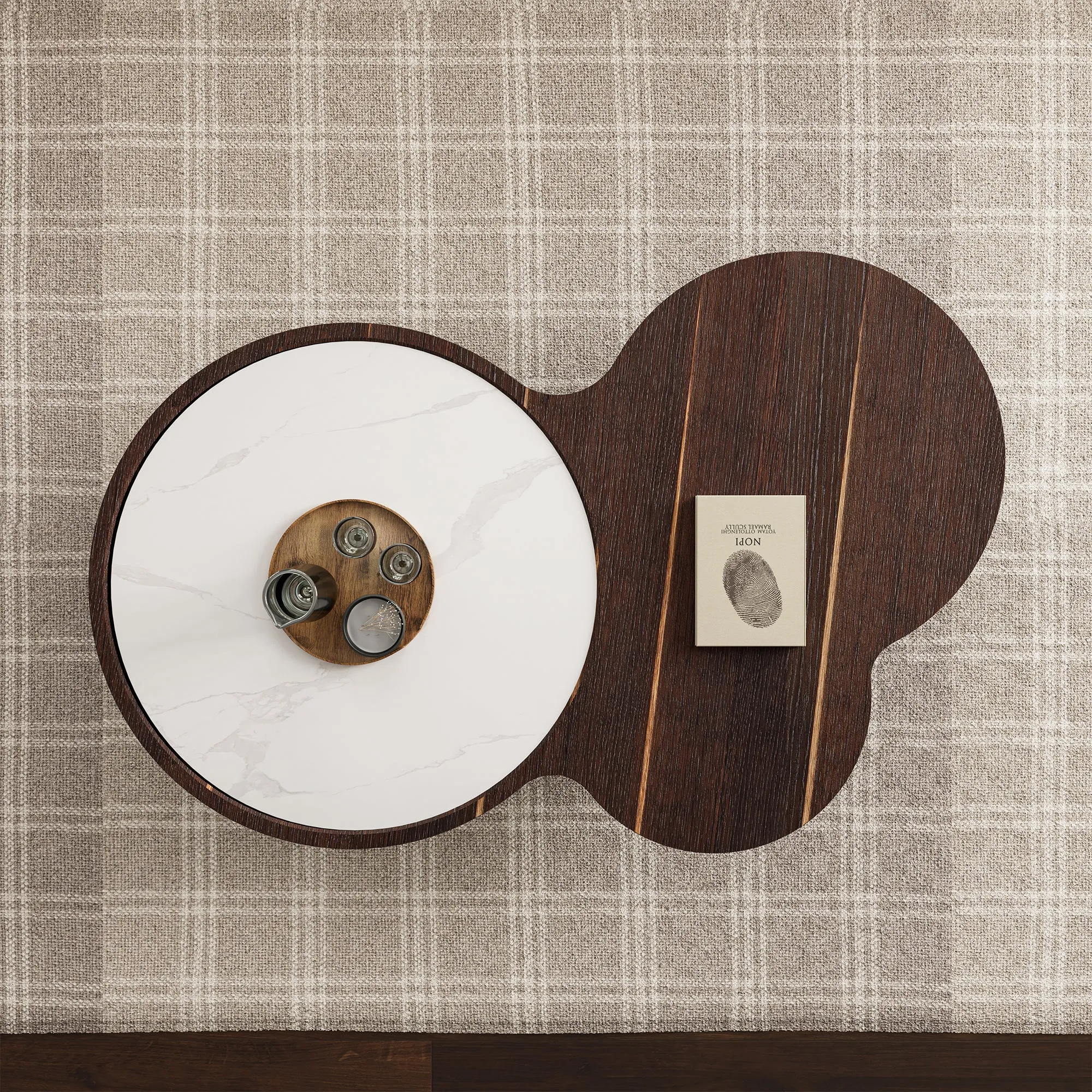 55" Irregular Coffee Table - Walnut