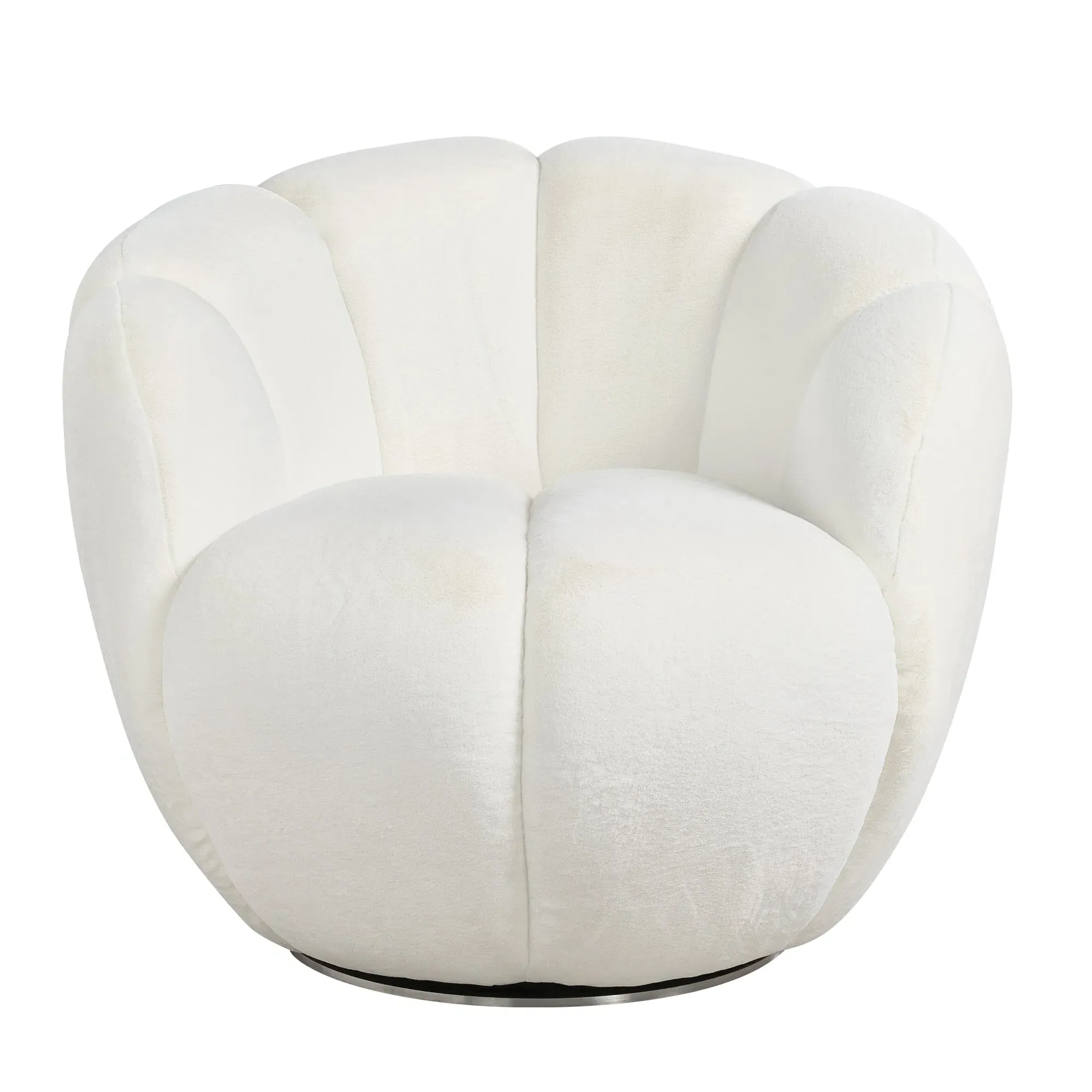Adele Upholstered Swivel Chair - White