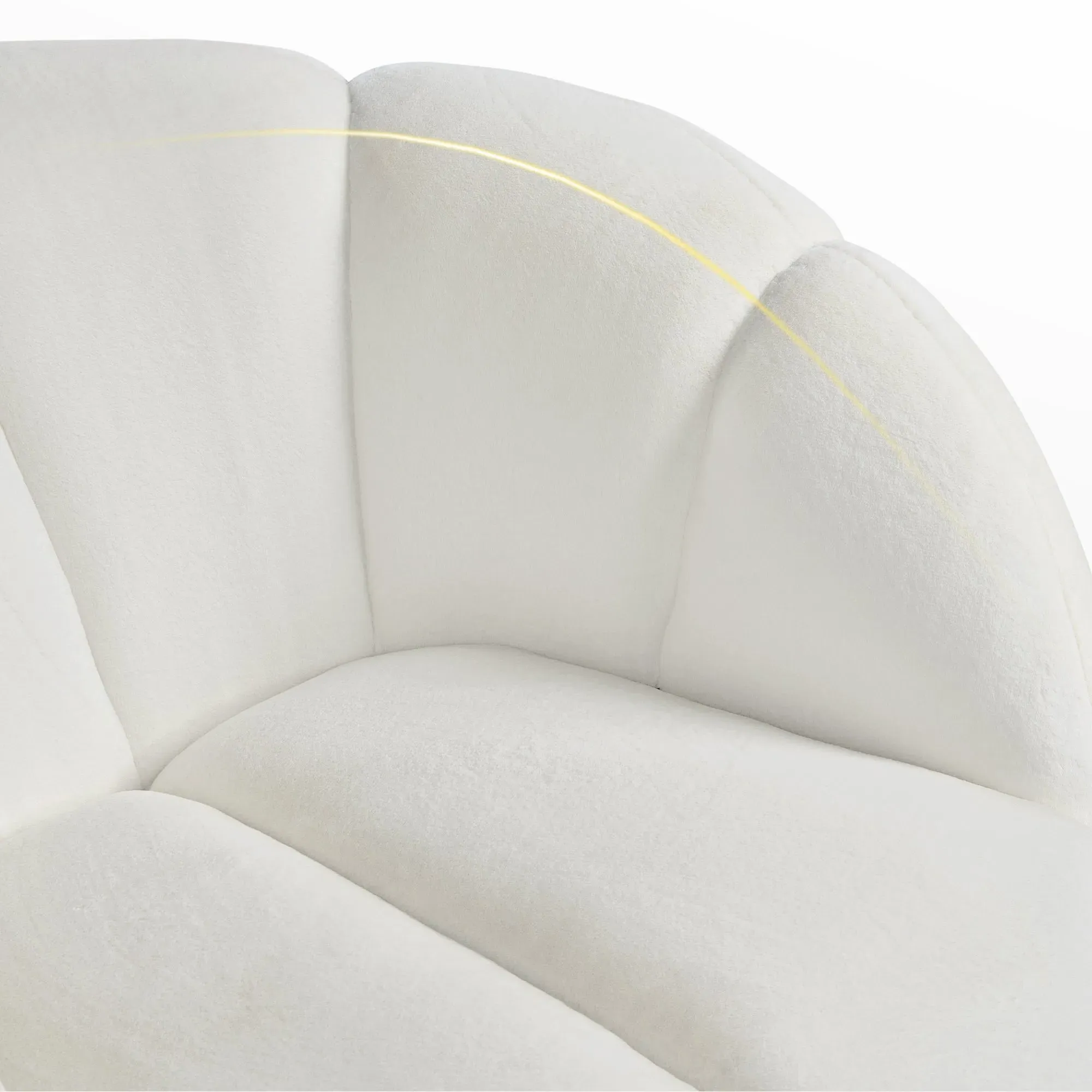Adele Upholstered Swivel Chair - White