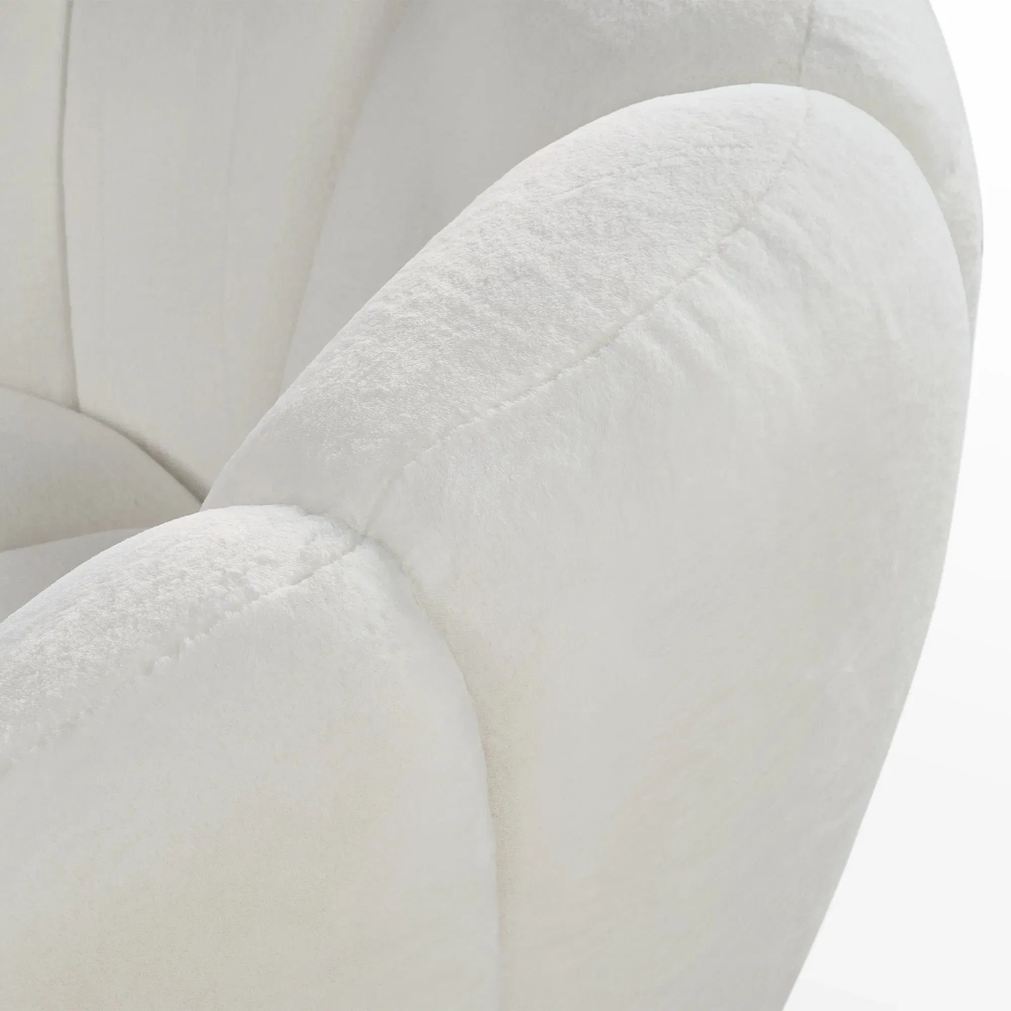 Adele Upholstered Swivel Chair - White