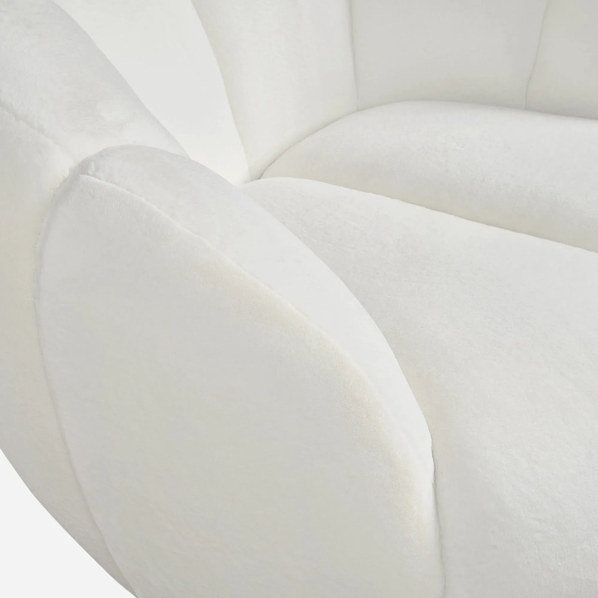 Adele Upholstered Swivel Chair - White