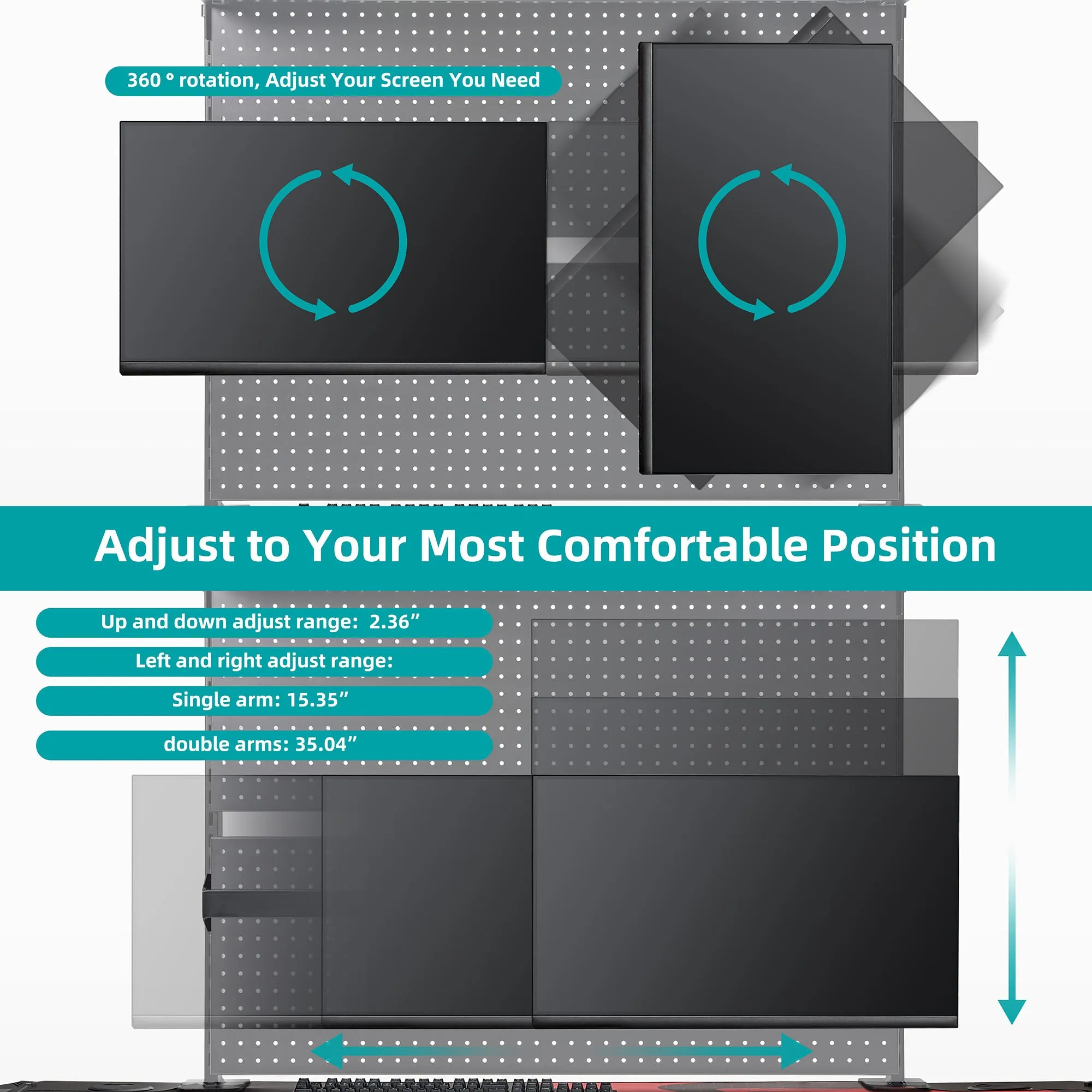 Aegispeg Desk-Mounted Pegboard with Privacy Panel