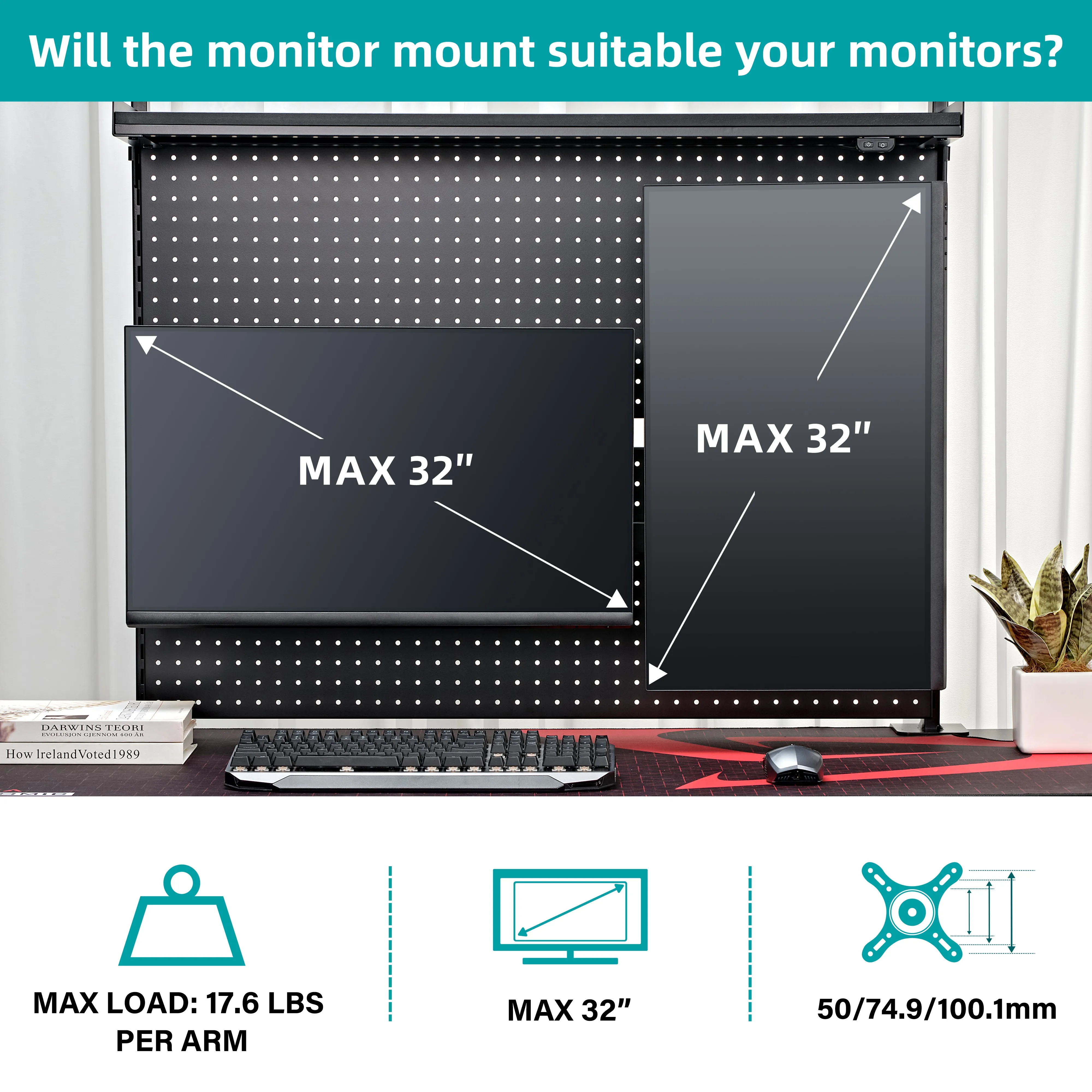 Aegispeg Desk-Mounted Pegboard with Privacy Panel