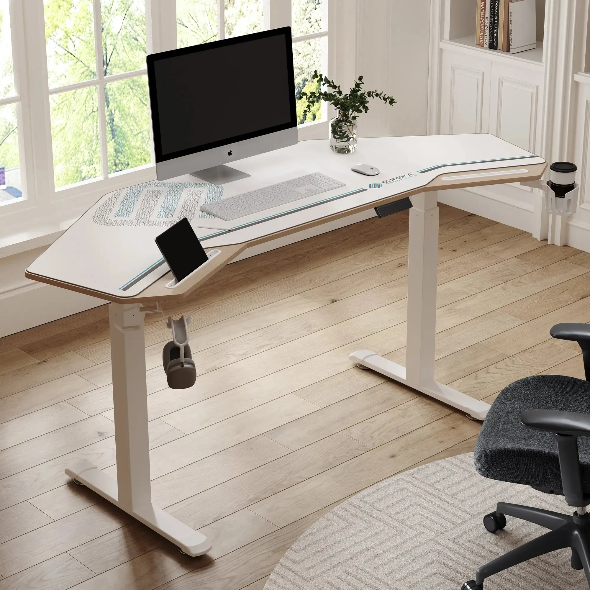 Aero Pro Wing Shaped Standing Desk - Maple