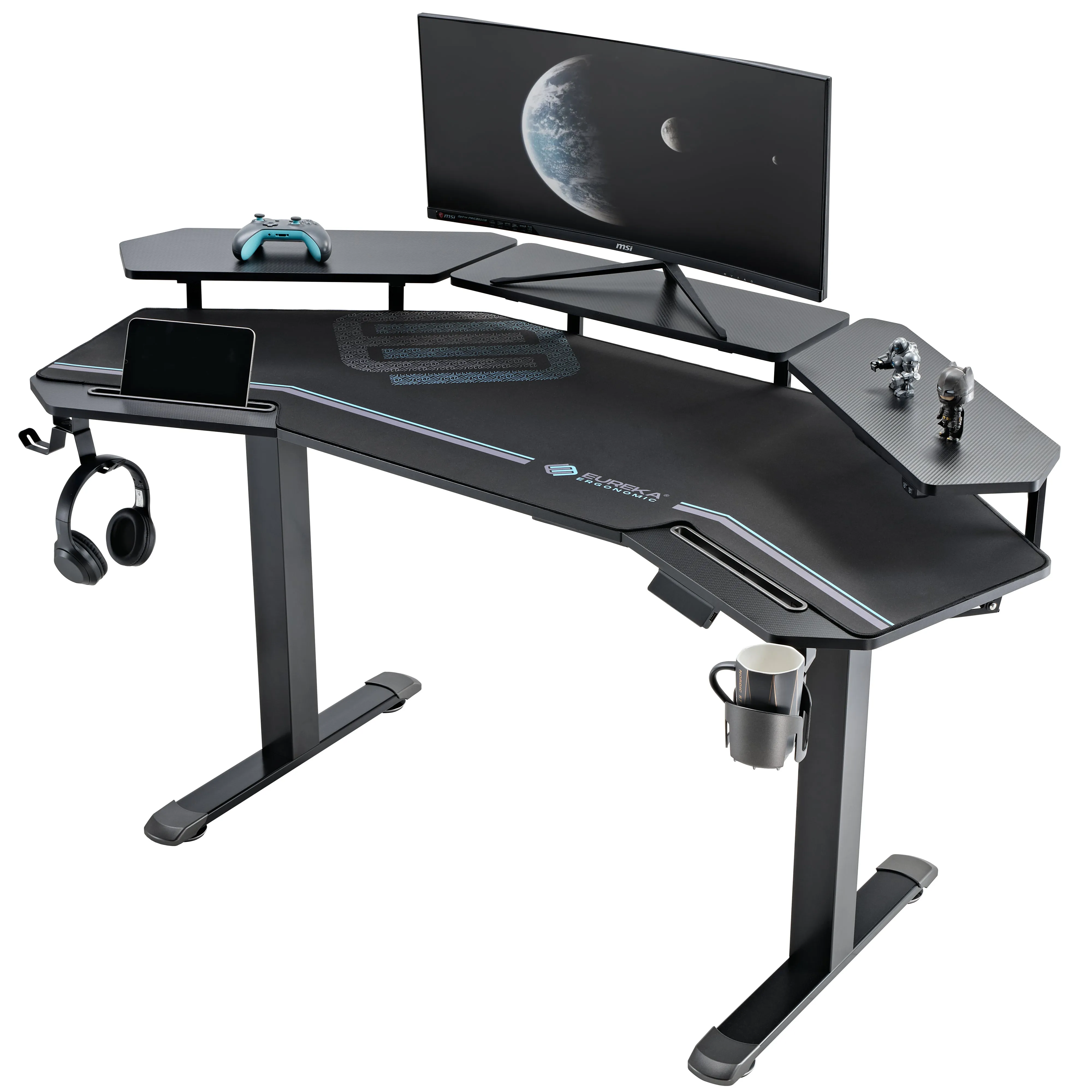 Aero Pro Wing Shaped Standing Desk with Accessories