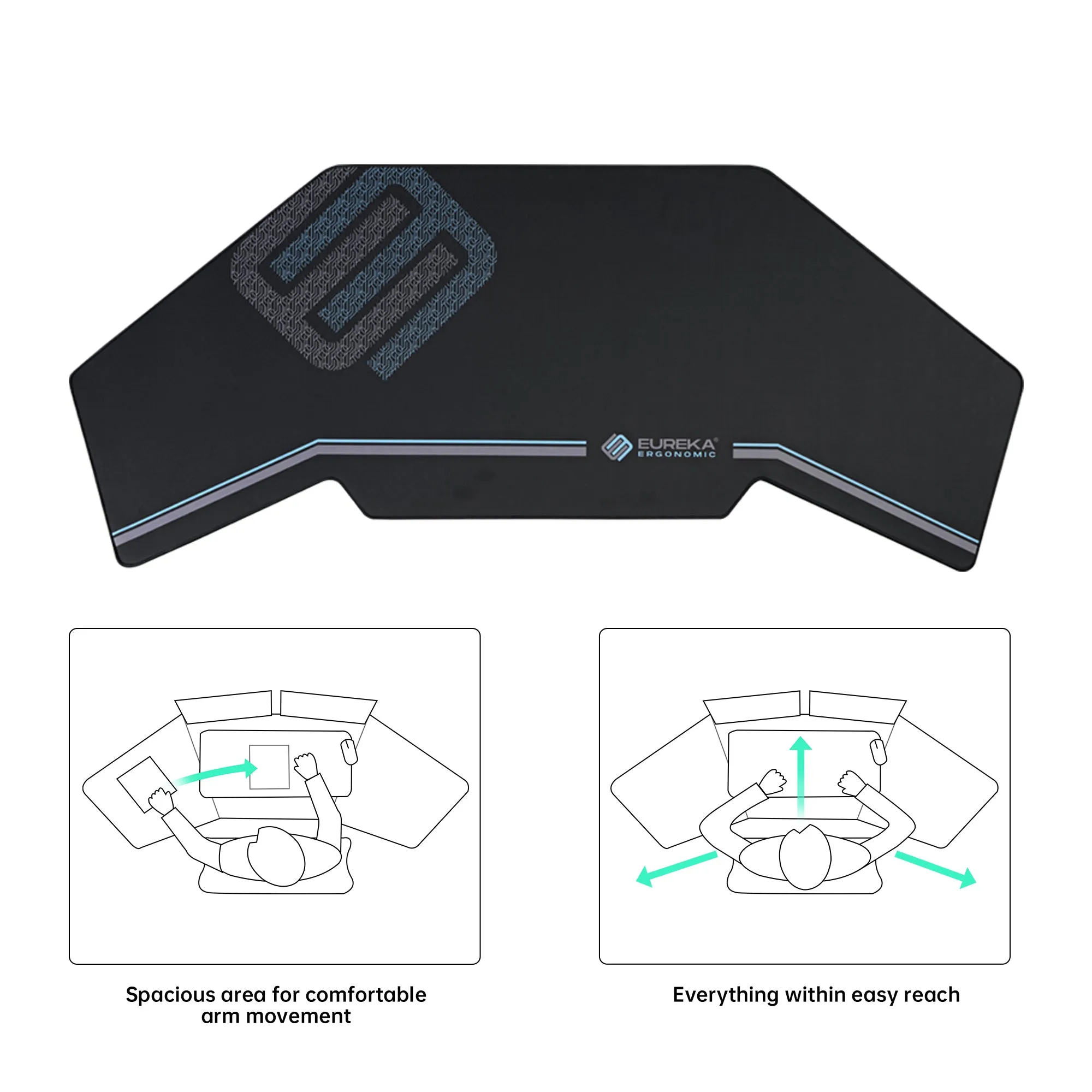 Aero Pro Wing Shaped Standing Desk with Accessories