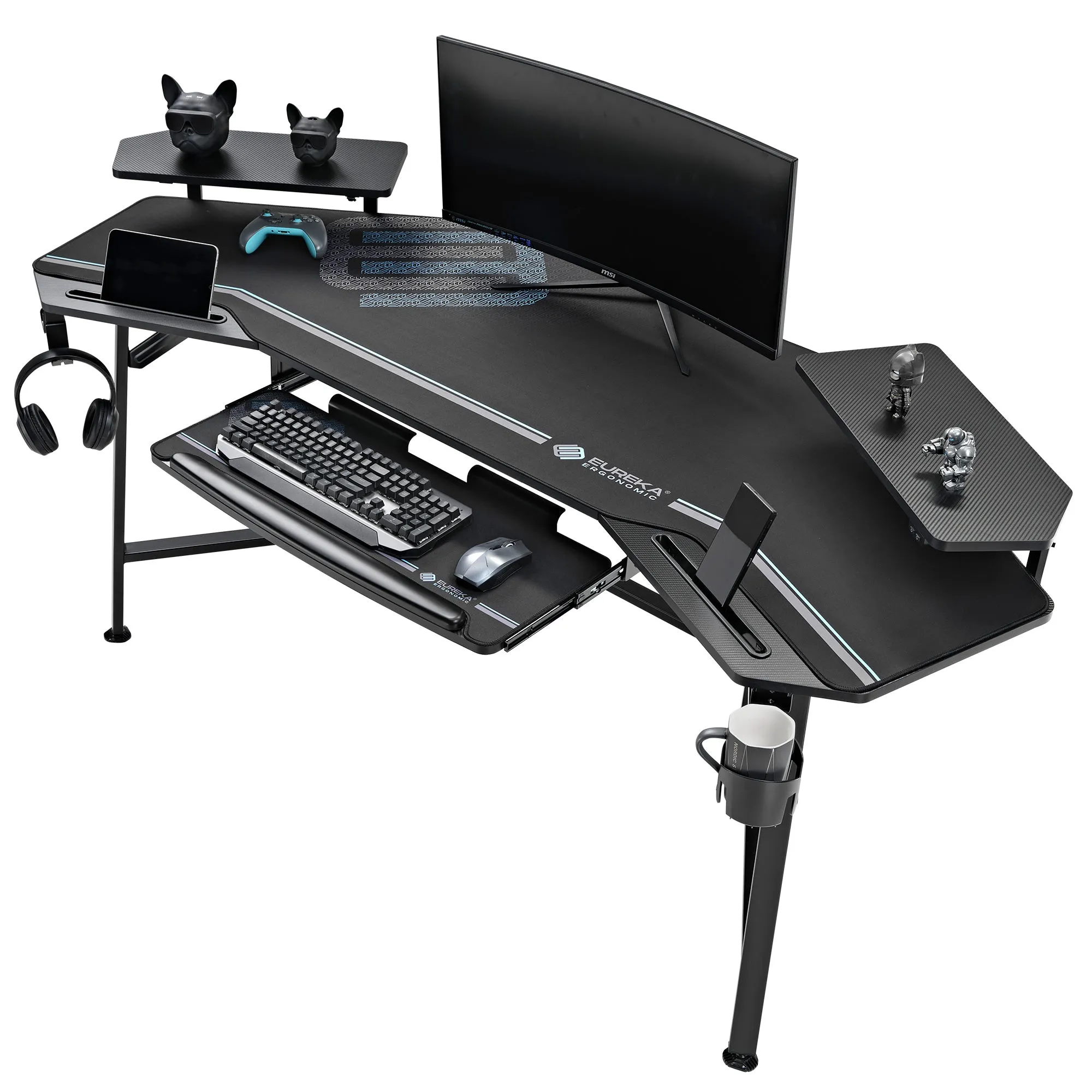 Aero Wing-Shaped Studio Desk - Black