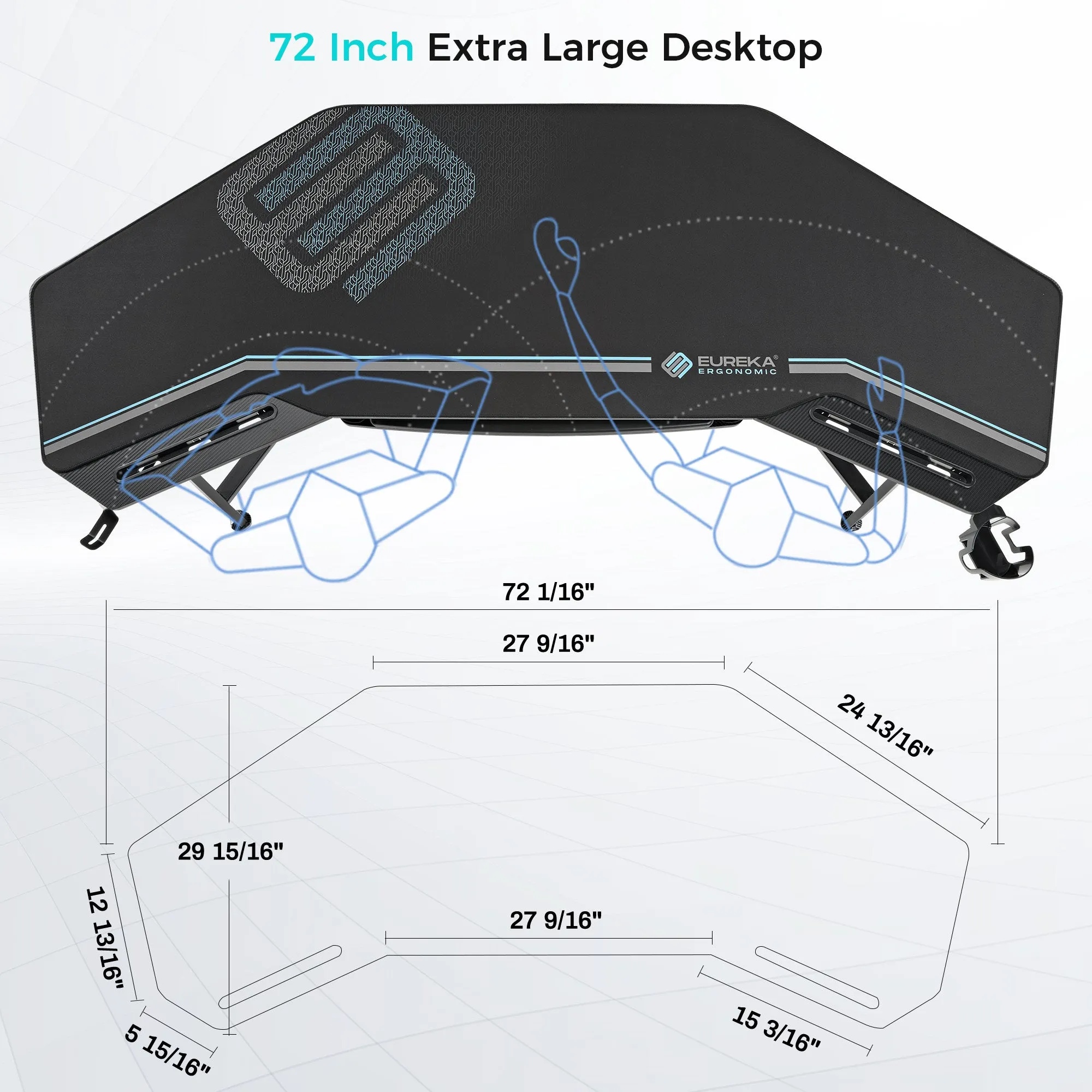 Aero Wing-Shaped Studio Desk - Black