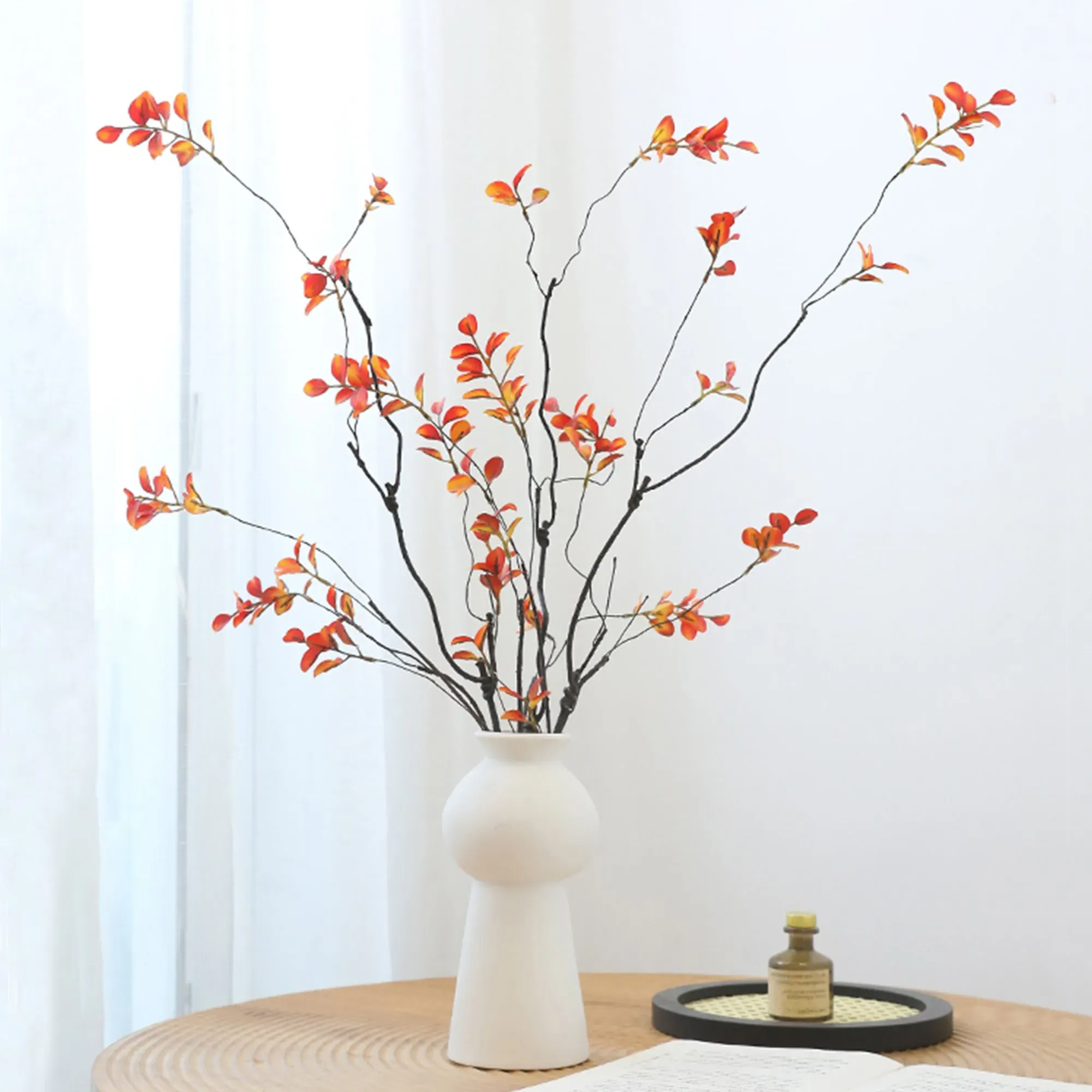 ALD-01 Fall Ficus Branches 35" 2pcs - Orange-red