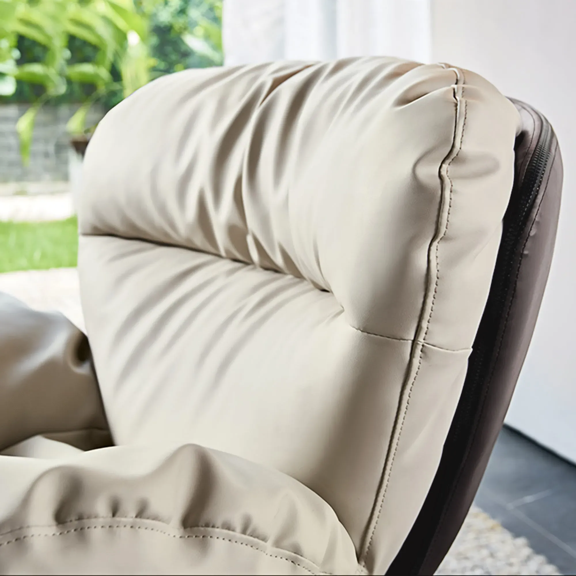 Alexia Swivel Lounge Chair - Gray, Synthetic Leather