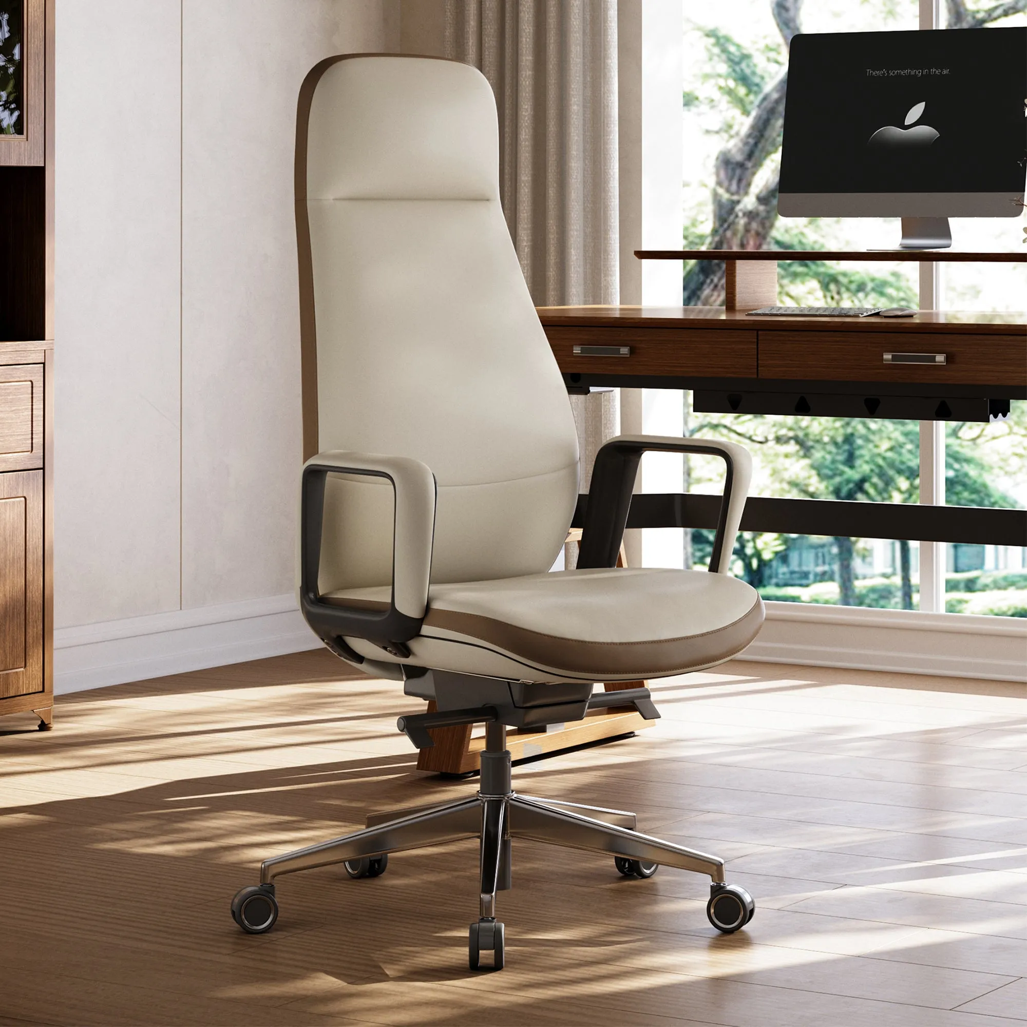 Alto Executive Office Chair - Off-White, Silicone Leather product