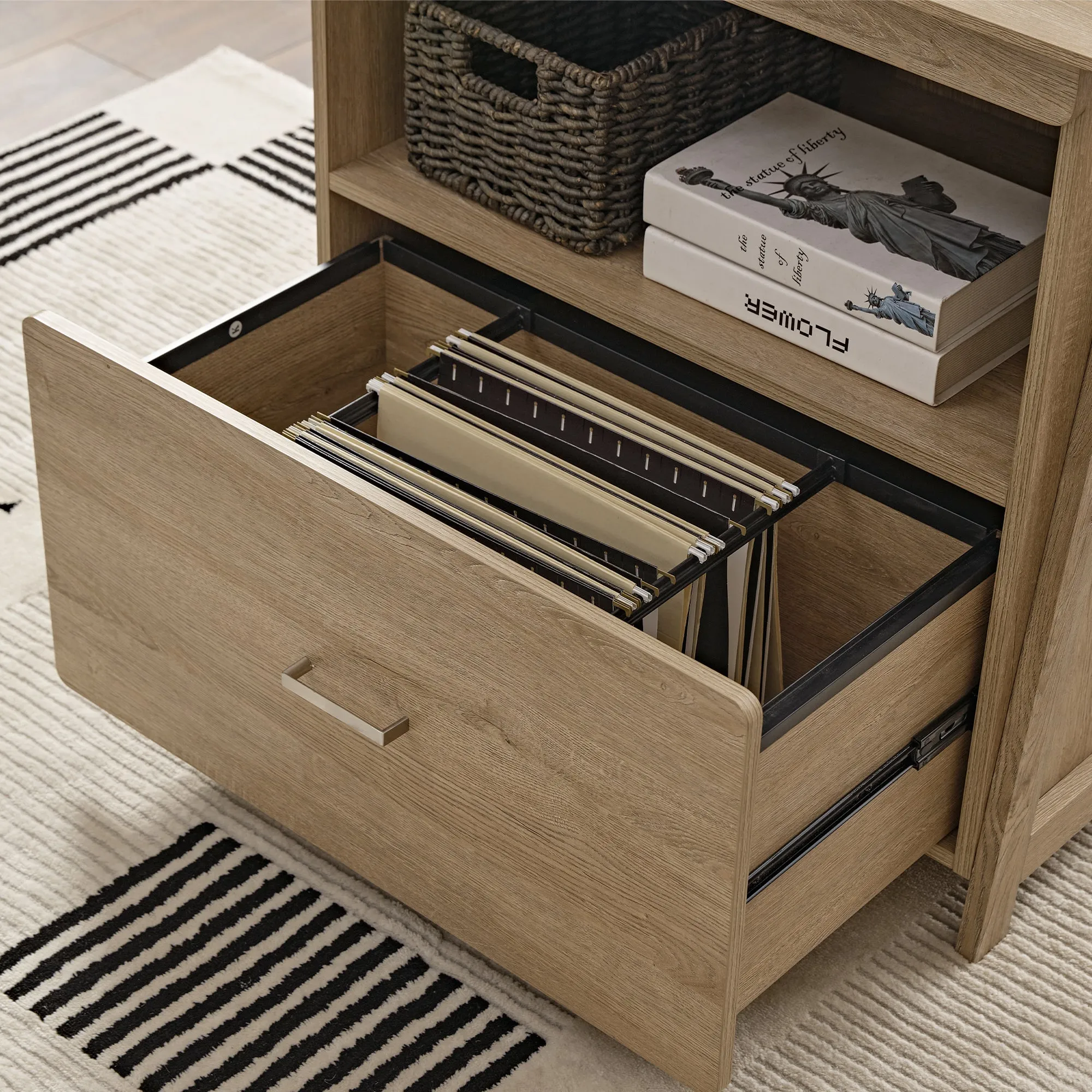 Ark EL 29" File Storage Cabinet - Oak