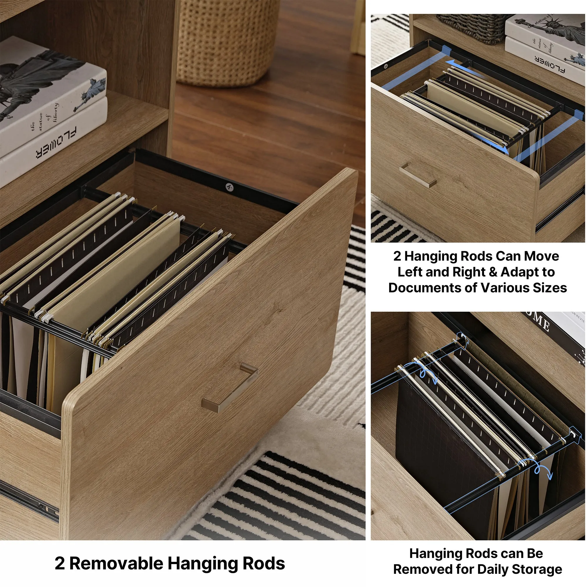 Ark EL 29" File Storage Cabinet - Oak