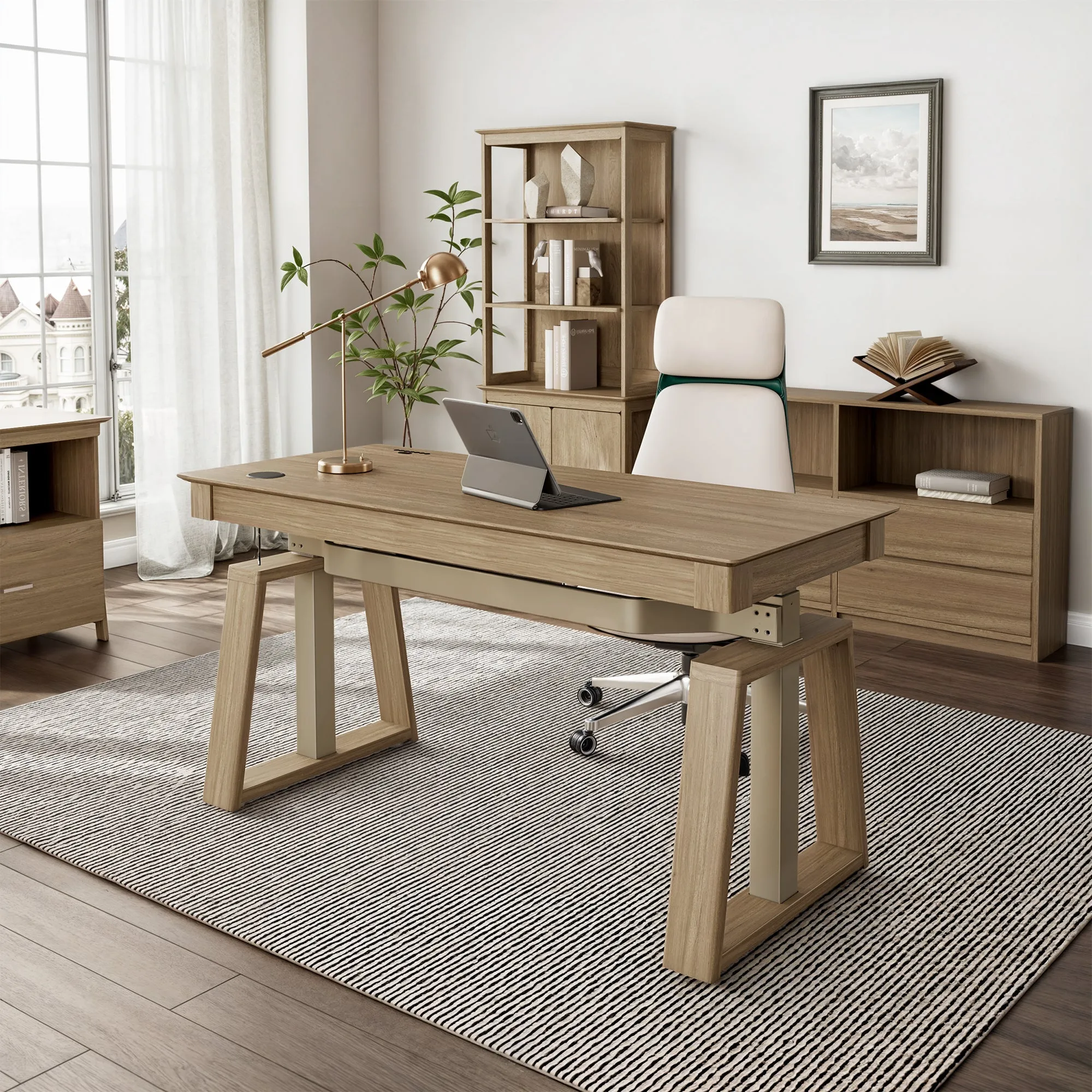 Ark EL Executive Standing Desk - Oak