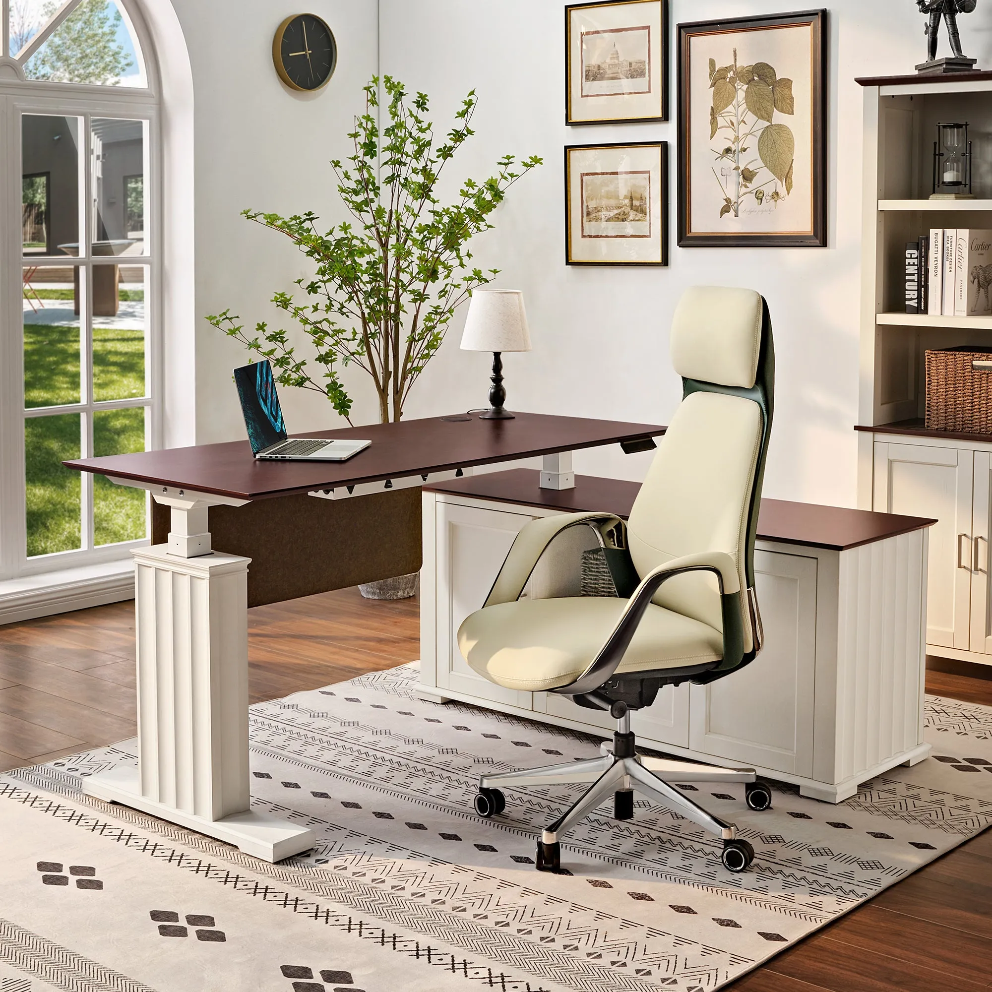 Ark ES Executive Standing Desk with Storage - Cherry product
