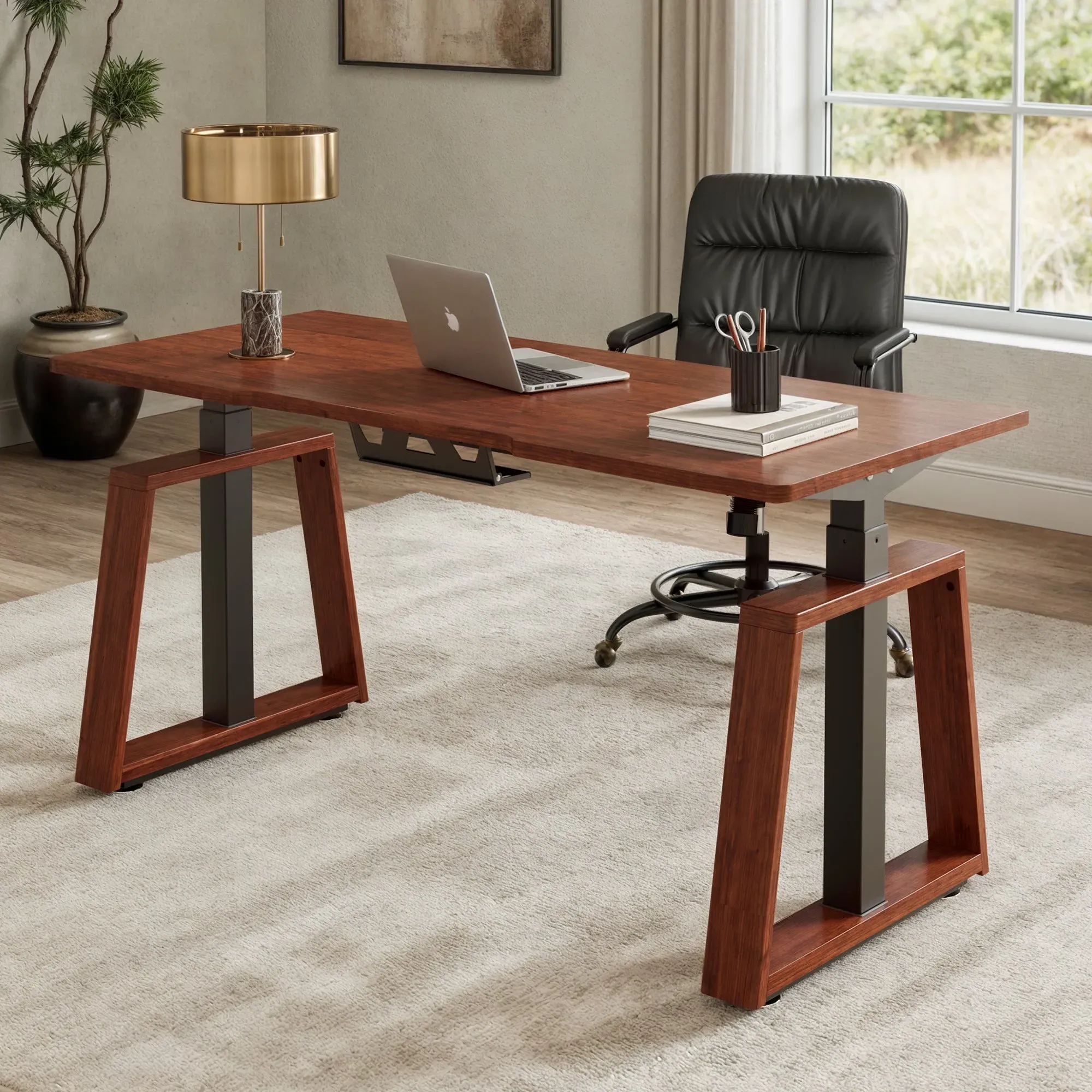 Ark Lite Standing Desk with Cable Management - Cherry, MDF product