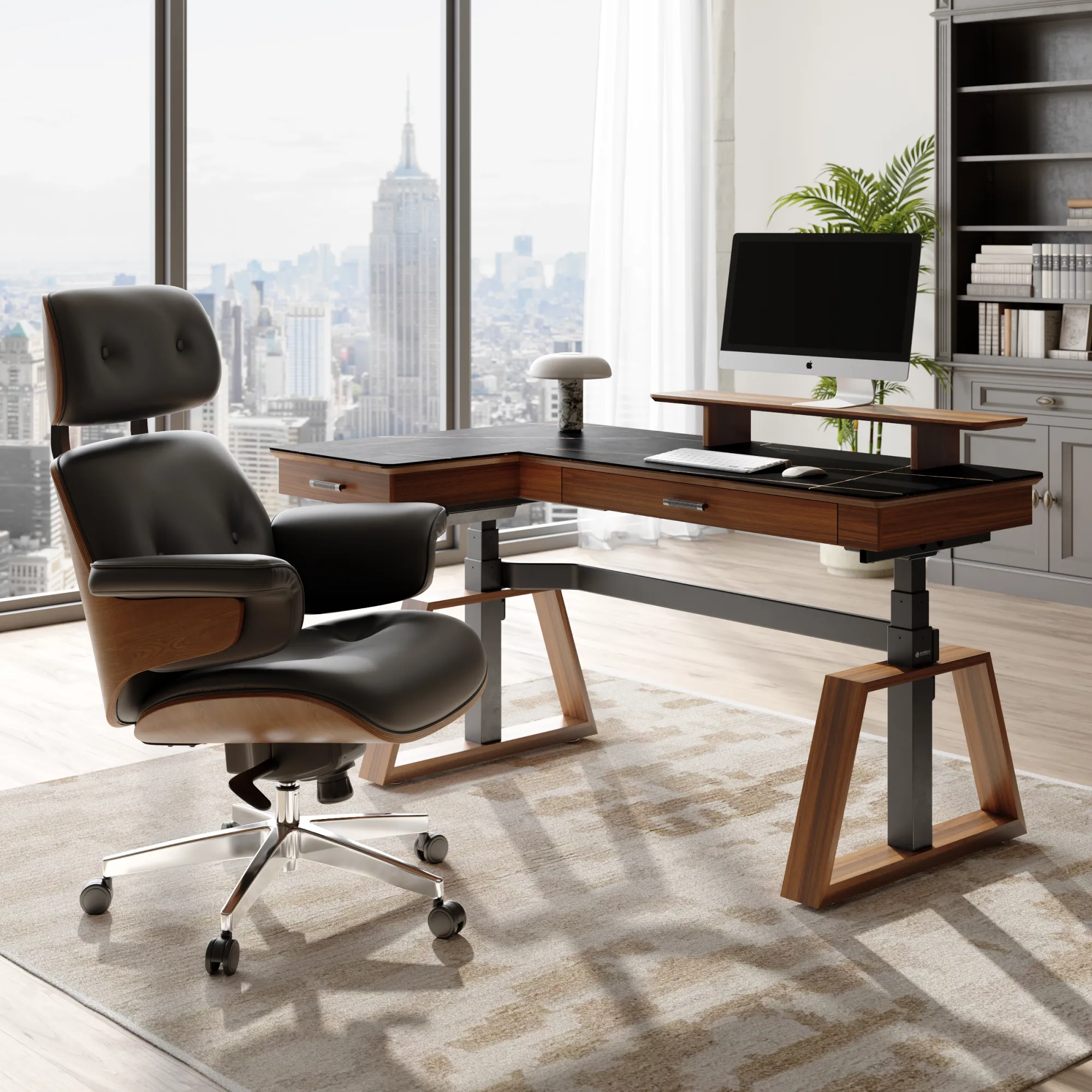 Ark Pro L-Shaped Standing Desk & Executive Chair Set