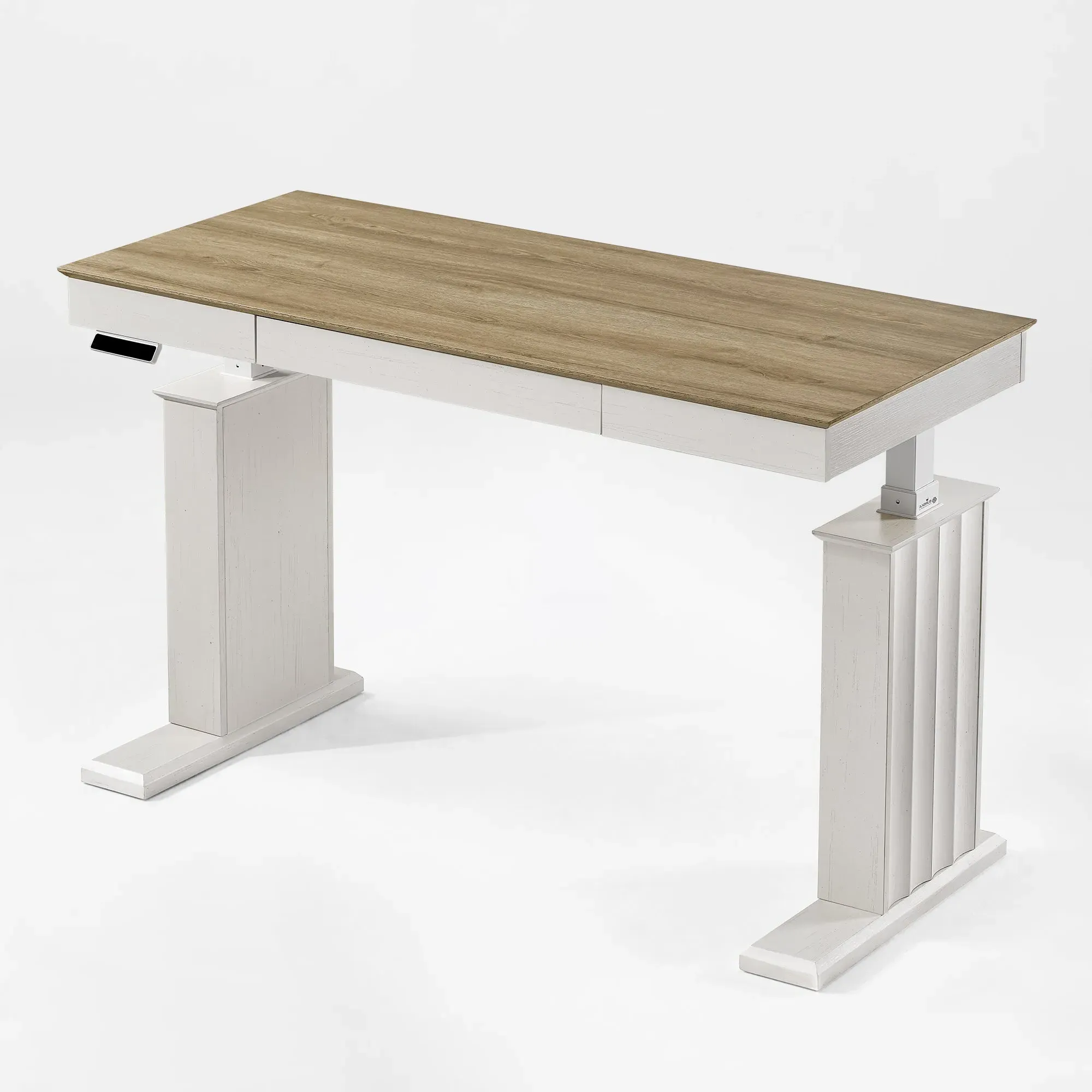 Ark SD Standing Desk - Natural Wood, White