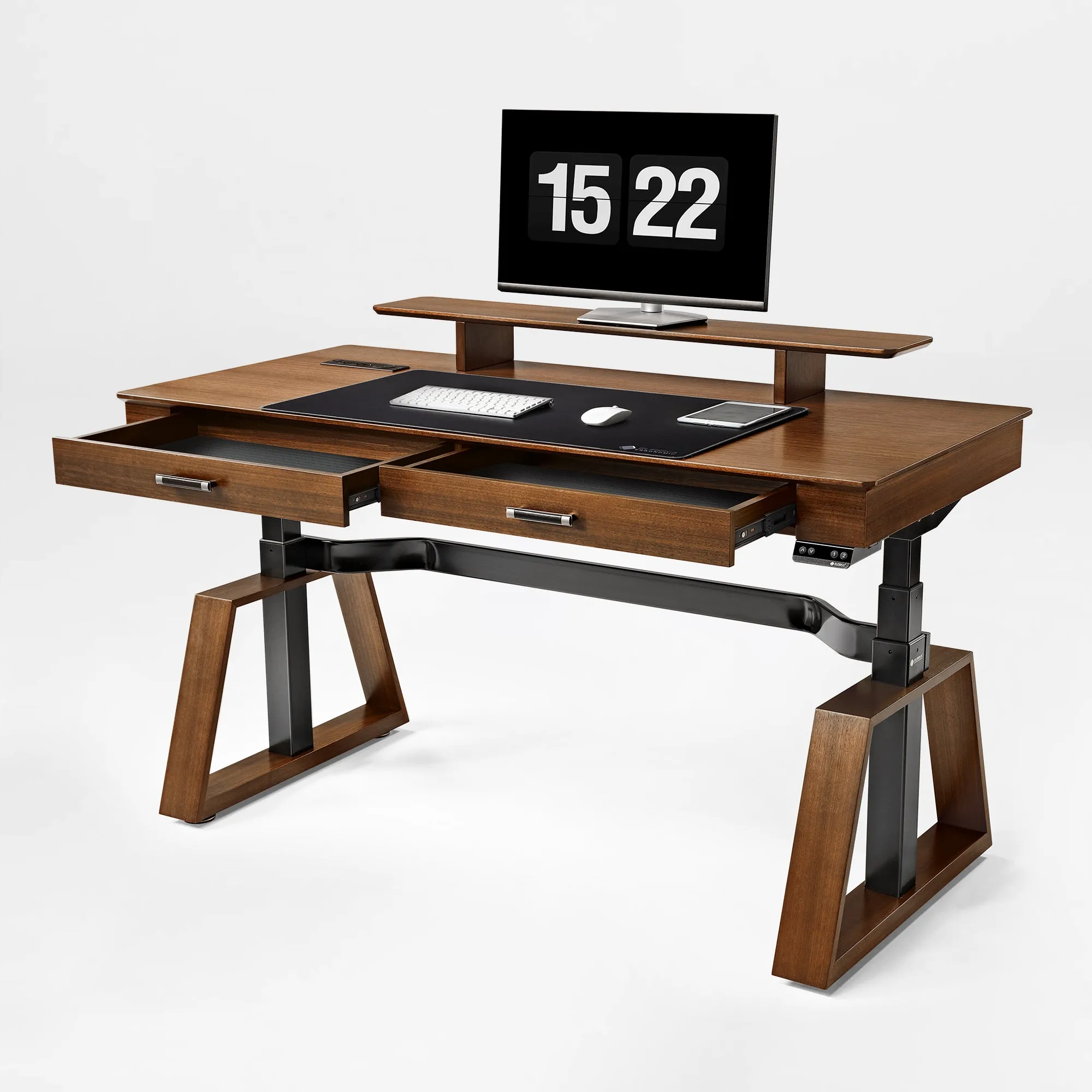 Ark Standing Desk & Executive Chair Set - Walnut