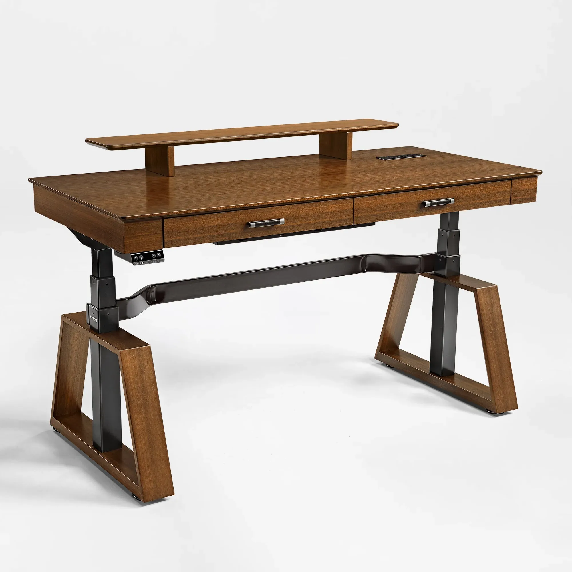 Ark Standing Desk & Executive Chair Set - Walnut