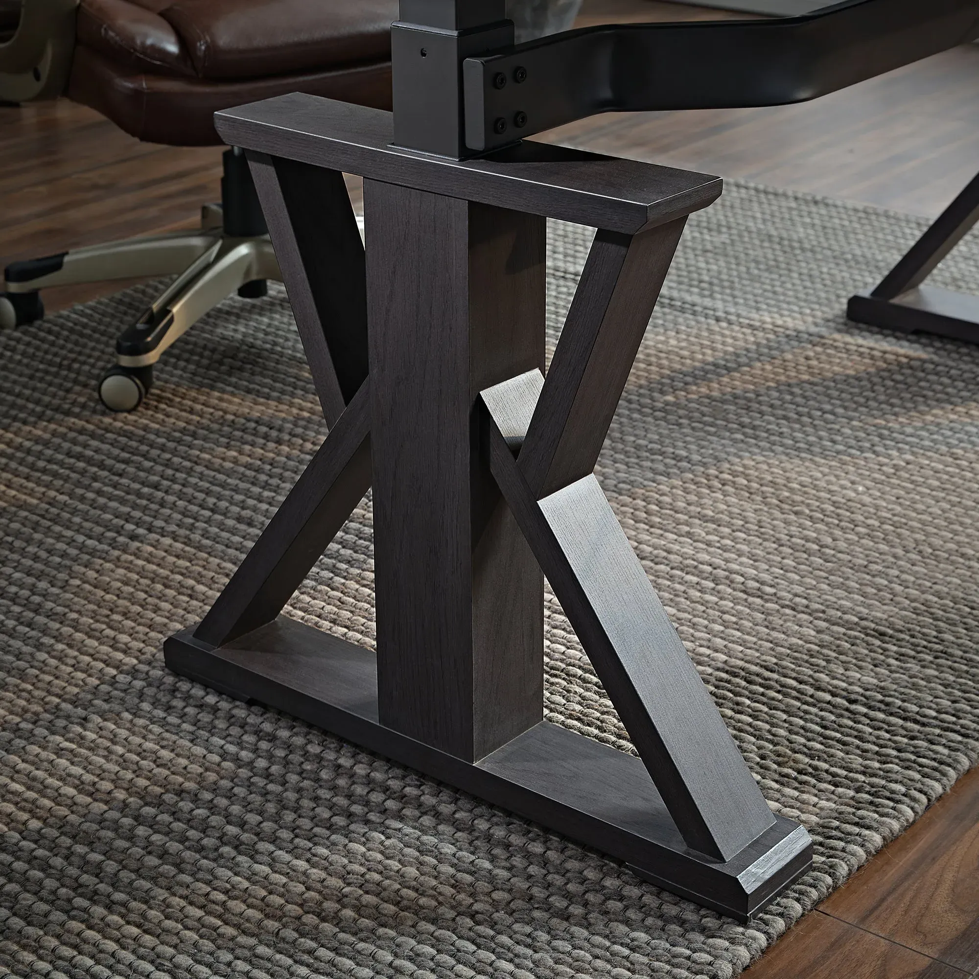 Ark X Executive Standing Desk with Drawers - Oak