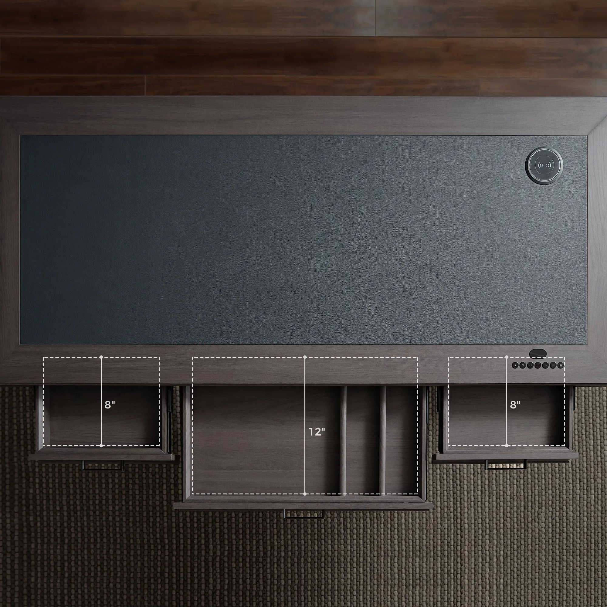 Ark X Executive Standing Desk with Drawers - Oak