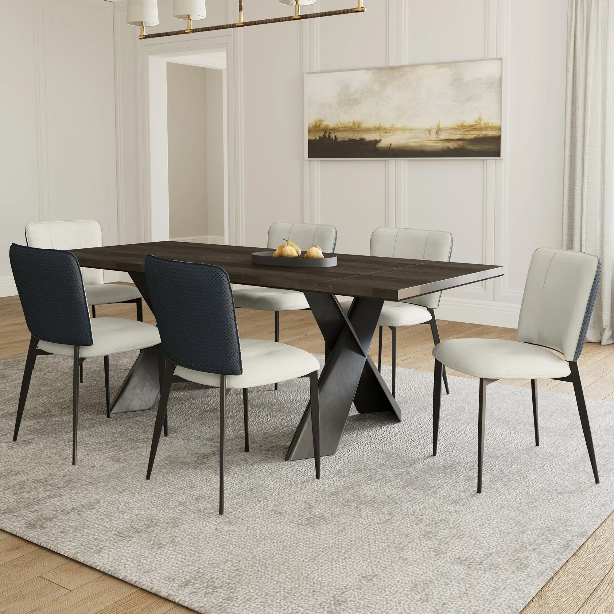 Aspen Upholstered Dining Side Chairs Set of 2 - Indigo Blue