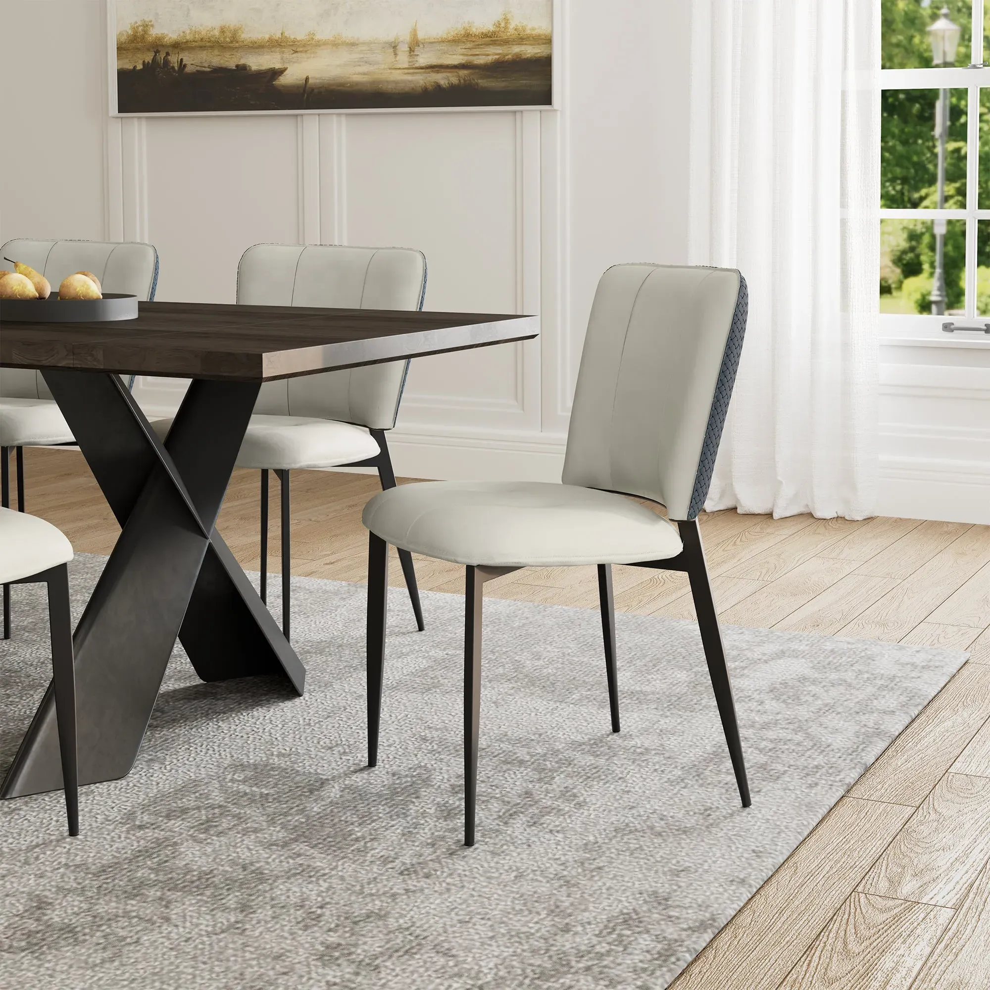 Aspen Upholstered Dining Side Chairs Set of 2 - Indigo Blue