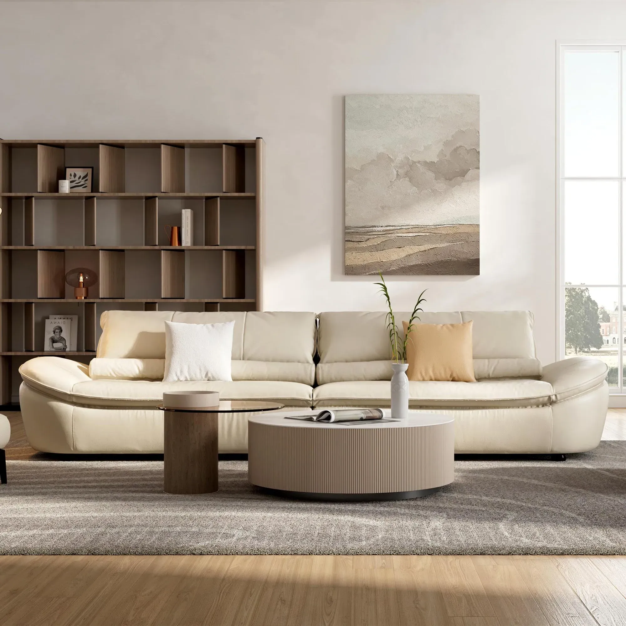 BELLA Sofa - Beige, Genuine Napa Leather product