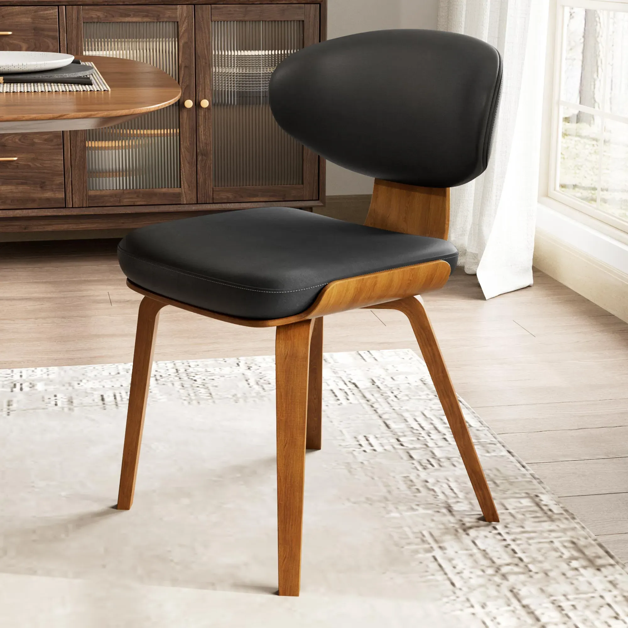 Belmar Dining End Chairs Set of 2 - Black, Leather alternate view