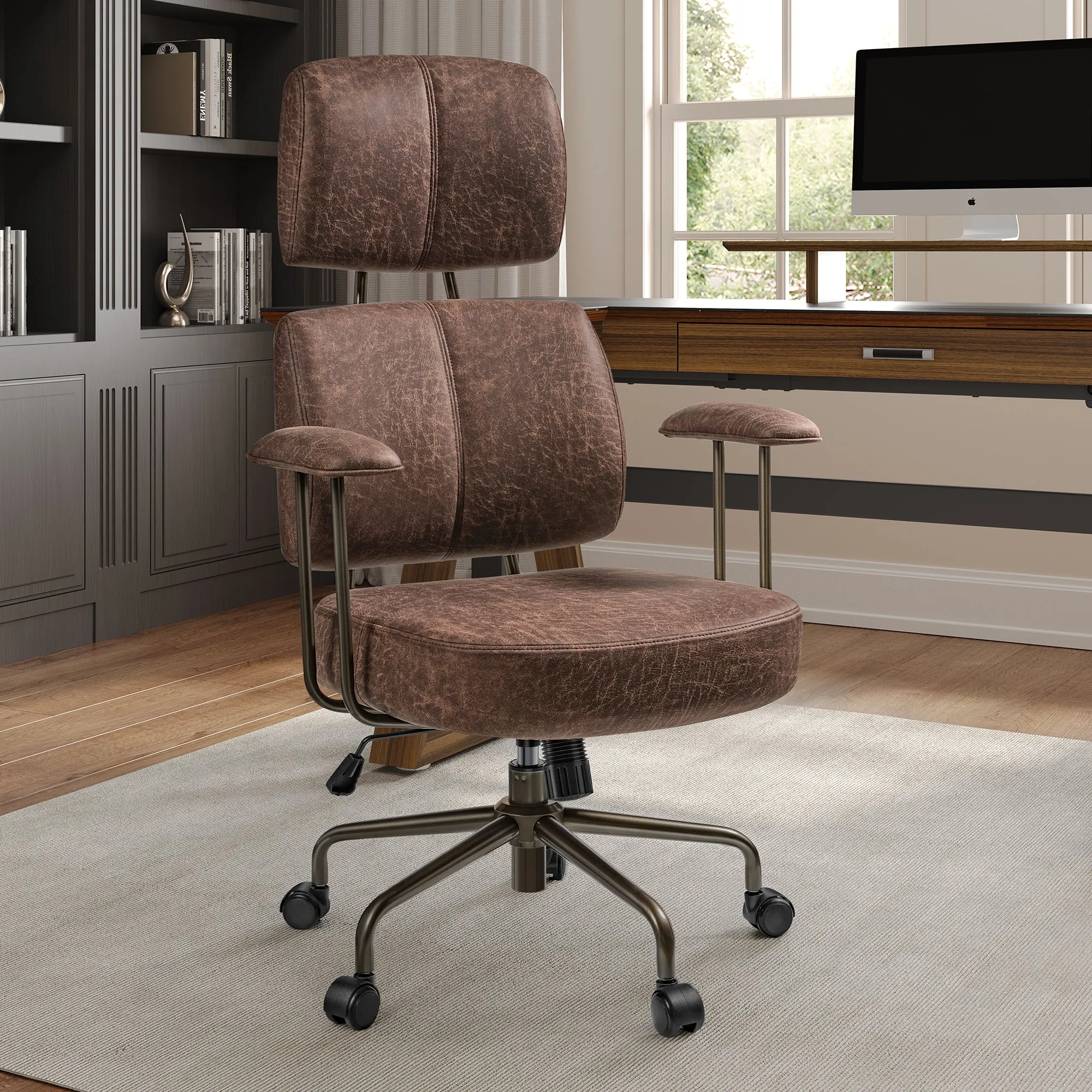 Cameron High Back Adjustable Office Chair - Brown by Eureka Ergonomic