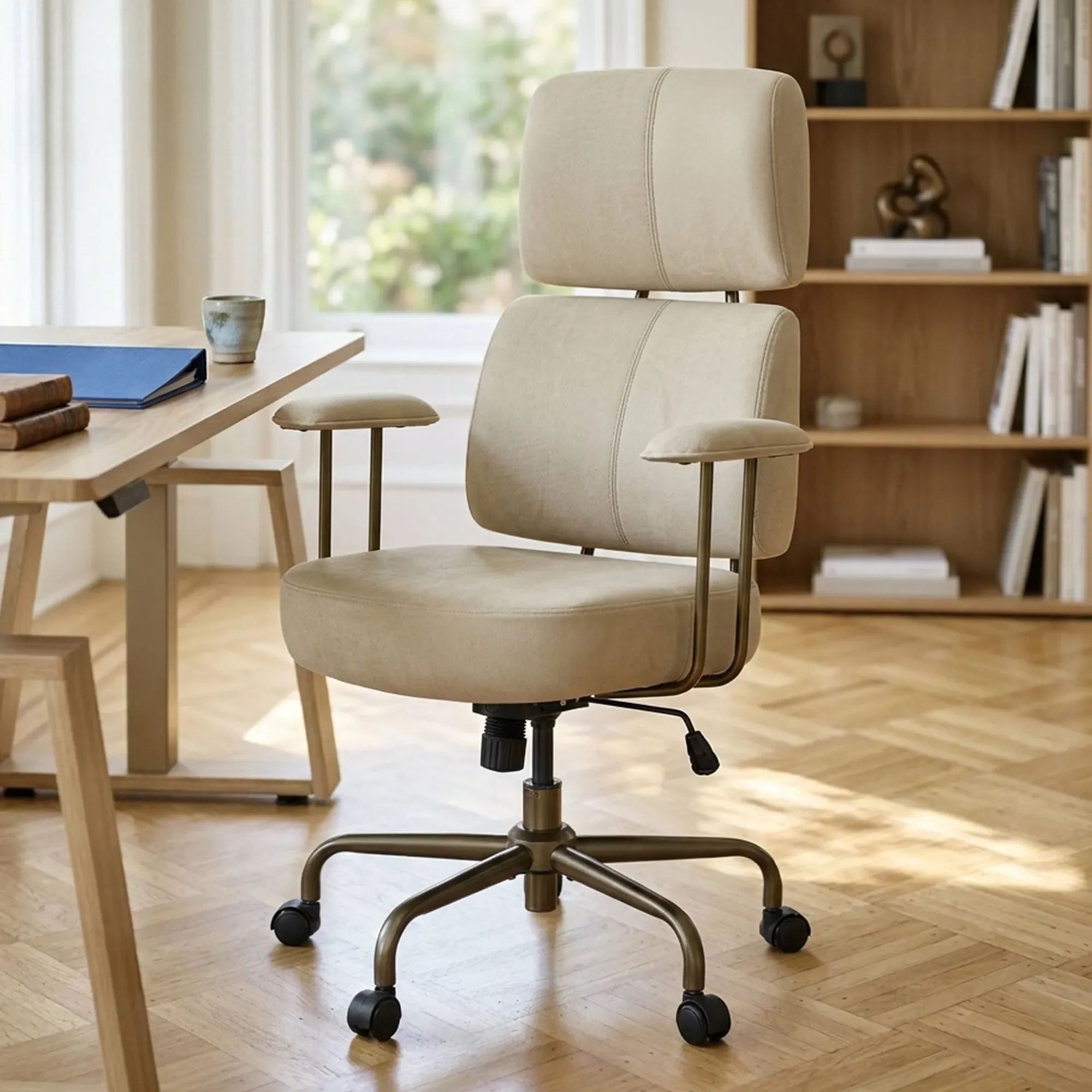 Cameron High Back Adjustable Office Chair - Oatmeal by Eureka Ergonomic
