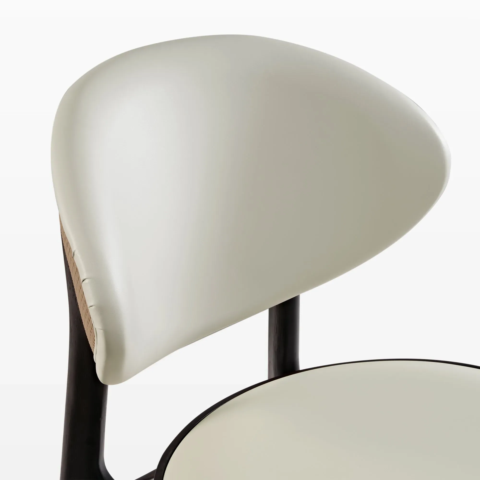 Cedar Dining Side Chairs Set of 2 - Off-white, Leather