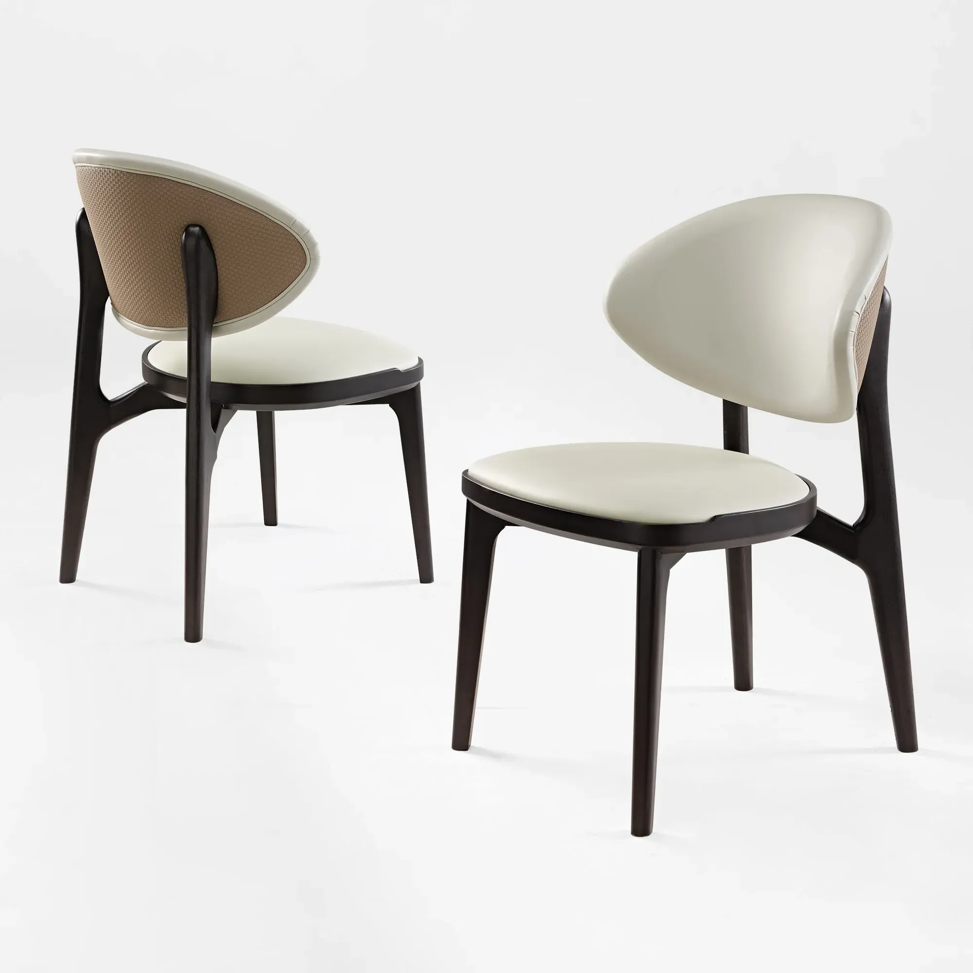 Cedar Dining Side Chairs Set of 2 - Off-white, Leather image