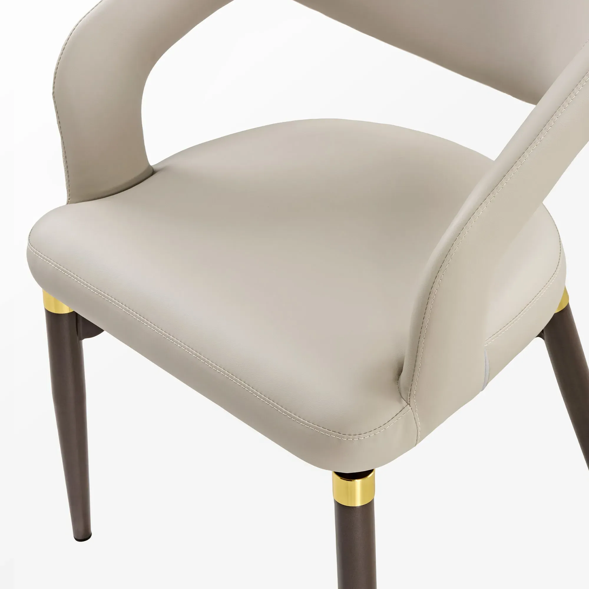 Chantilly Leather Dining Chairs Set of 2 - Black, Faux Leather