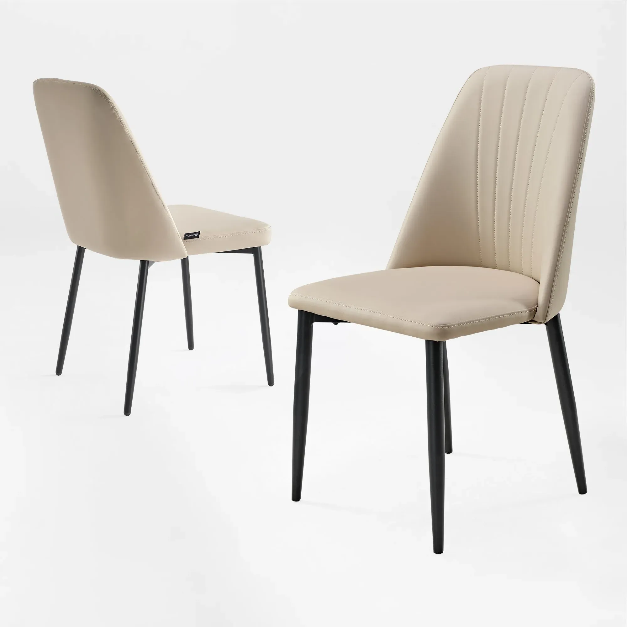 Chester Set of 2 Dining Side Chairs - Off-White, PU Leather product