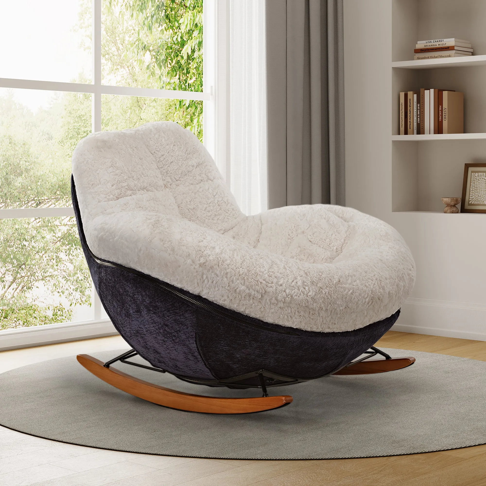 Chloe Rocking Lounge Chair - Off White