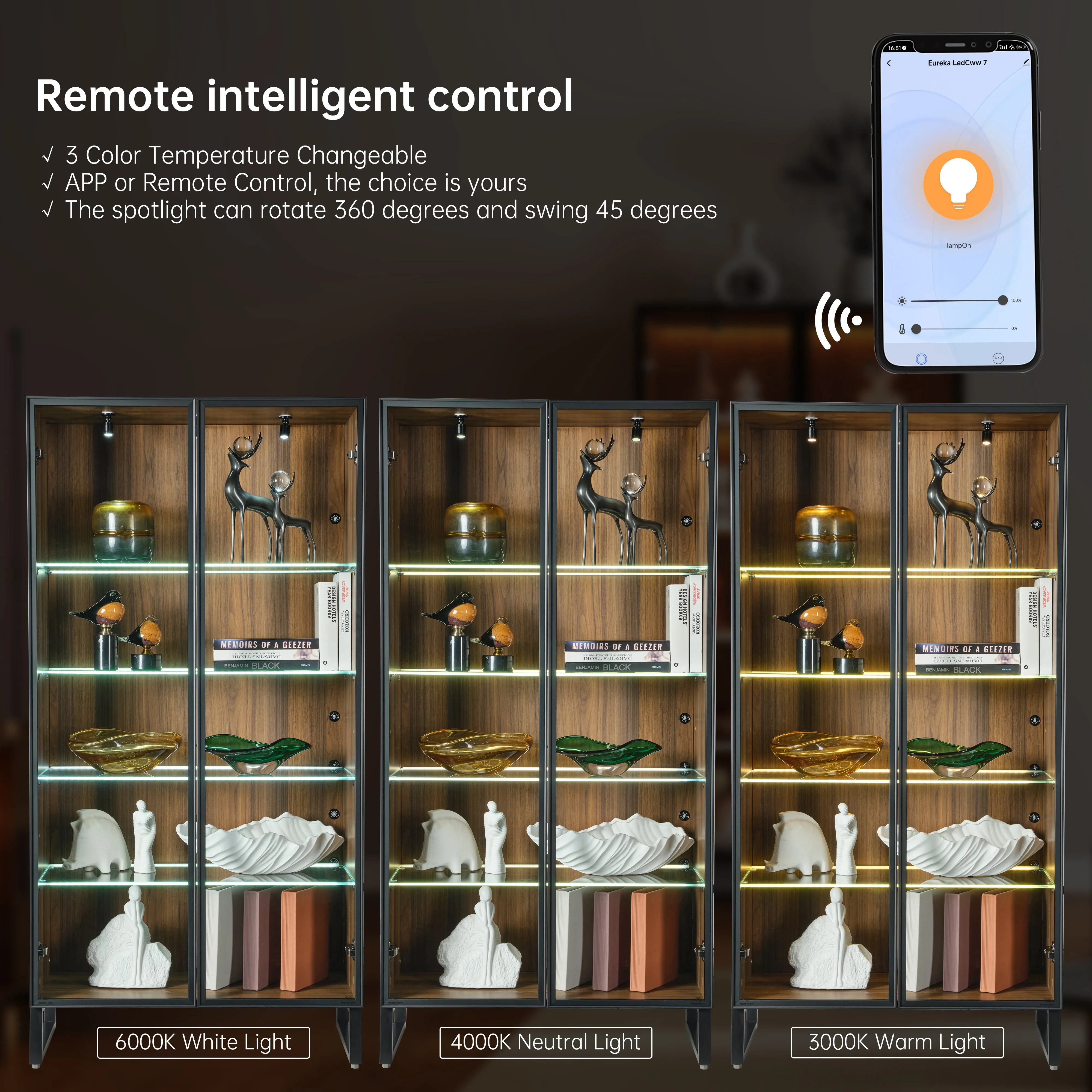 Curio Cabinet with Adjustable Shelves